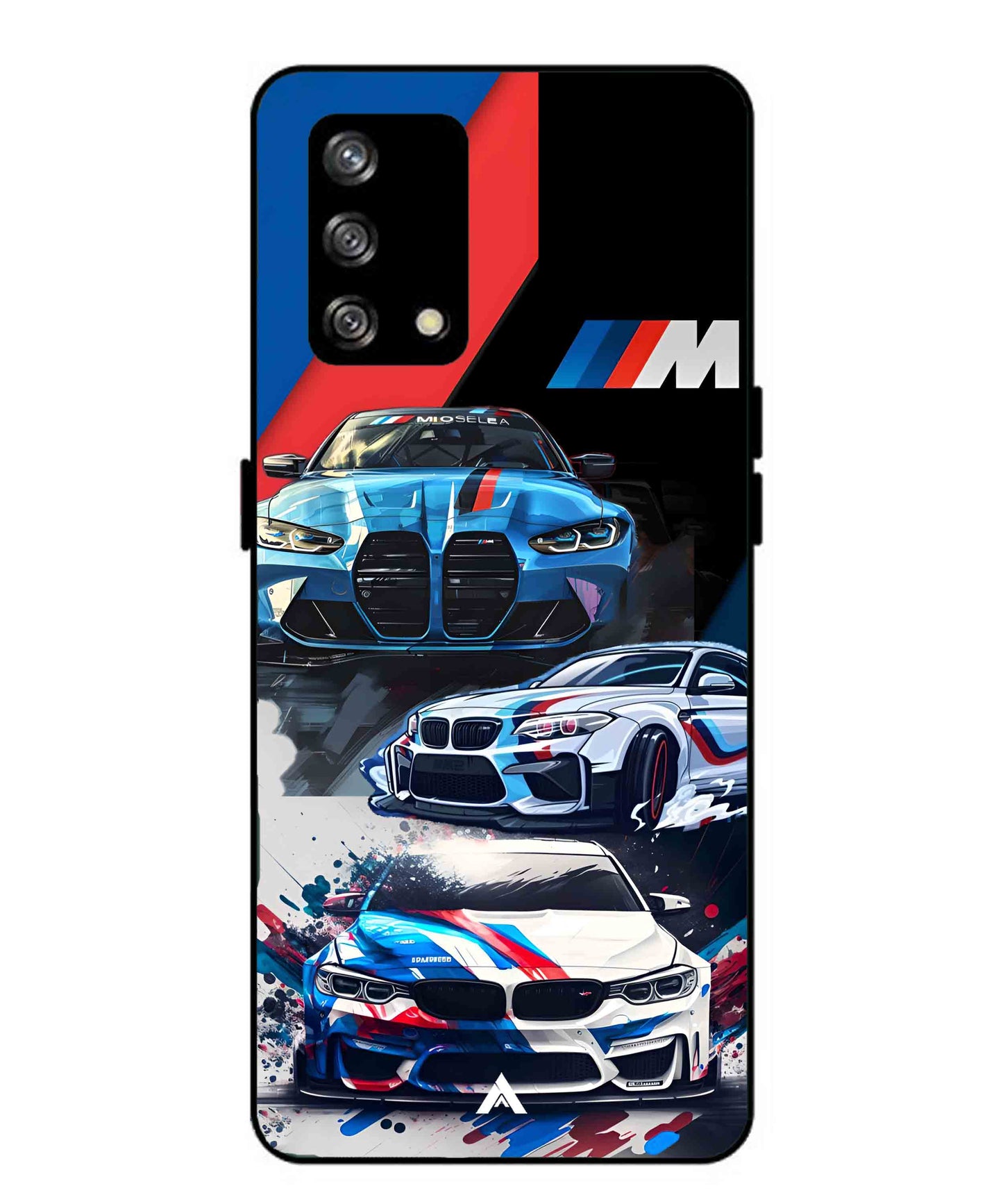 BMW 32 Car Metal Back Cover Phone Case for Oppo Reno 4F