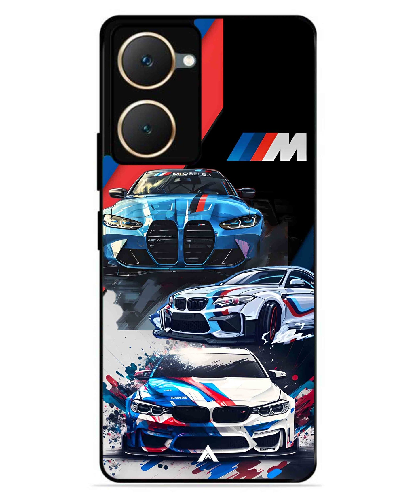 BMW 32 Car Metal Back Cover Phone Case for iQOO Z9 Lite