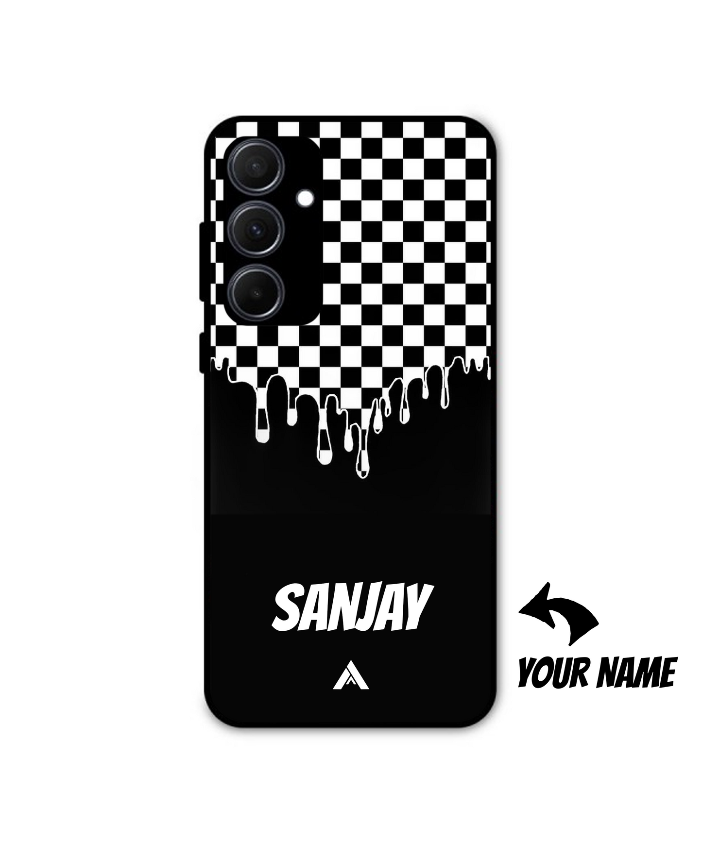 Checker Board Personalised Metal Back Cover Phone Case