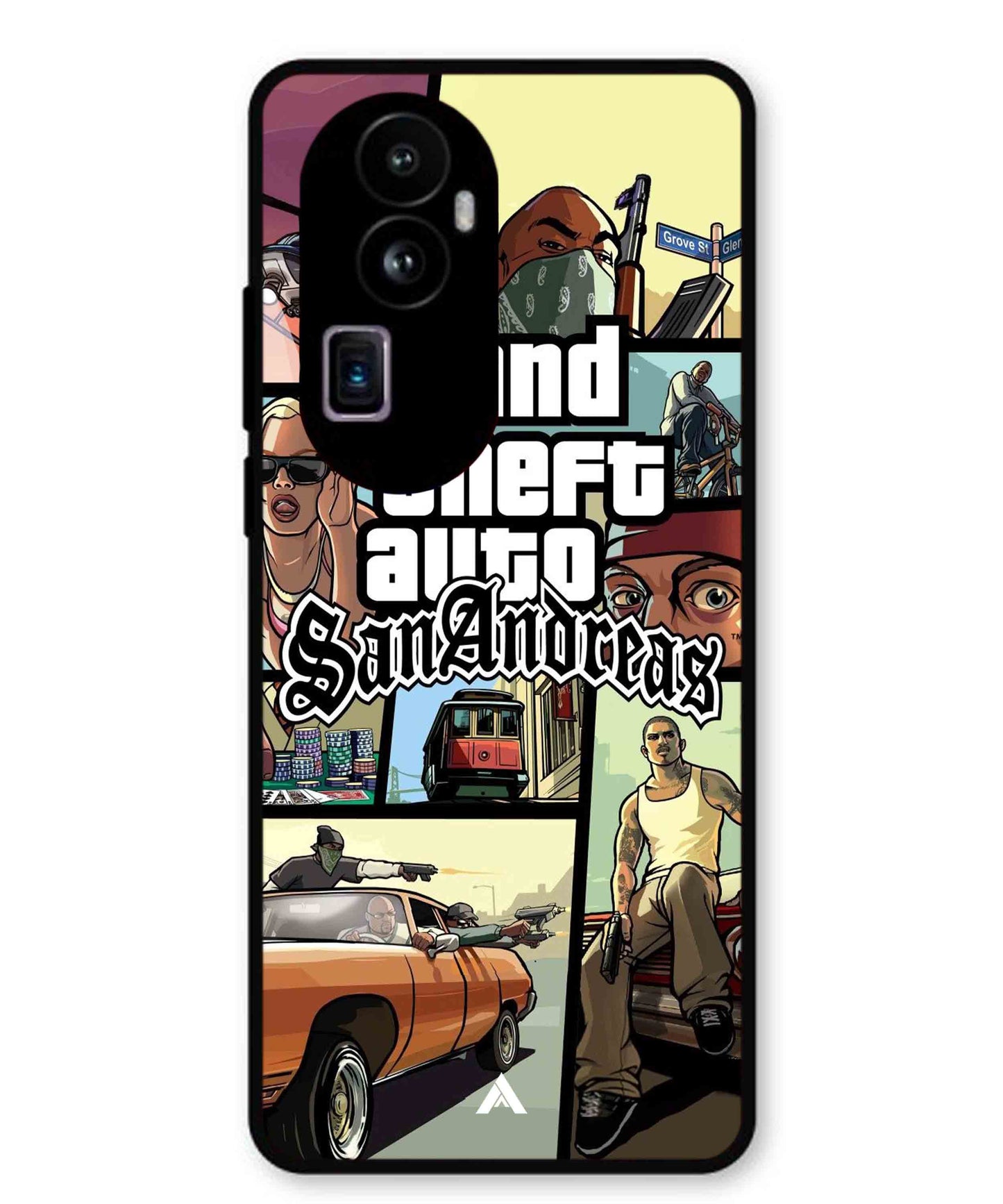 GTA San Andreas Game Metal Back Cover Phone Case for Oppo Reno 10 Pro Plus