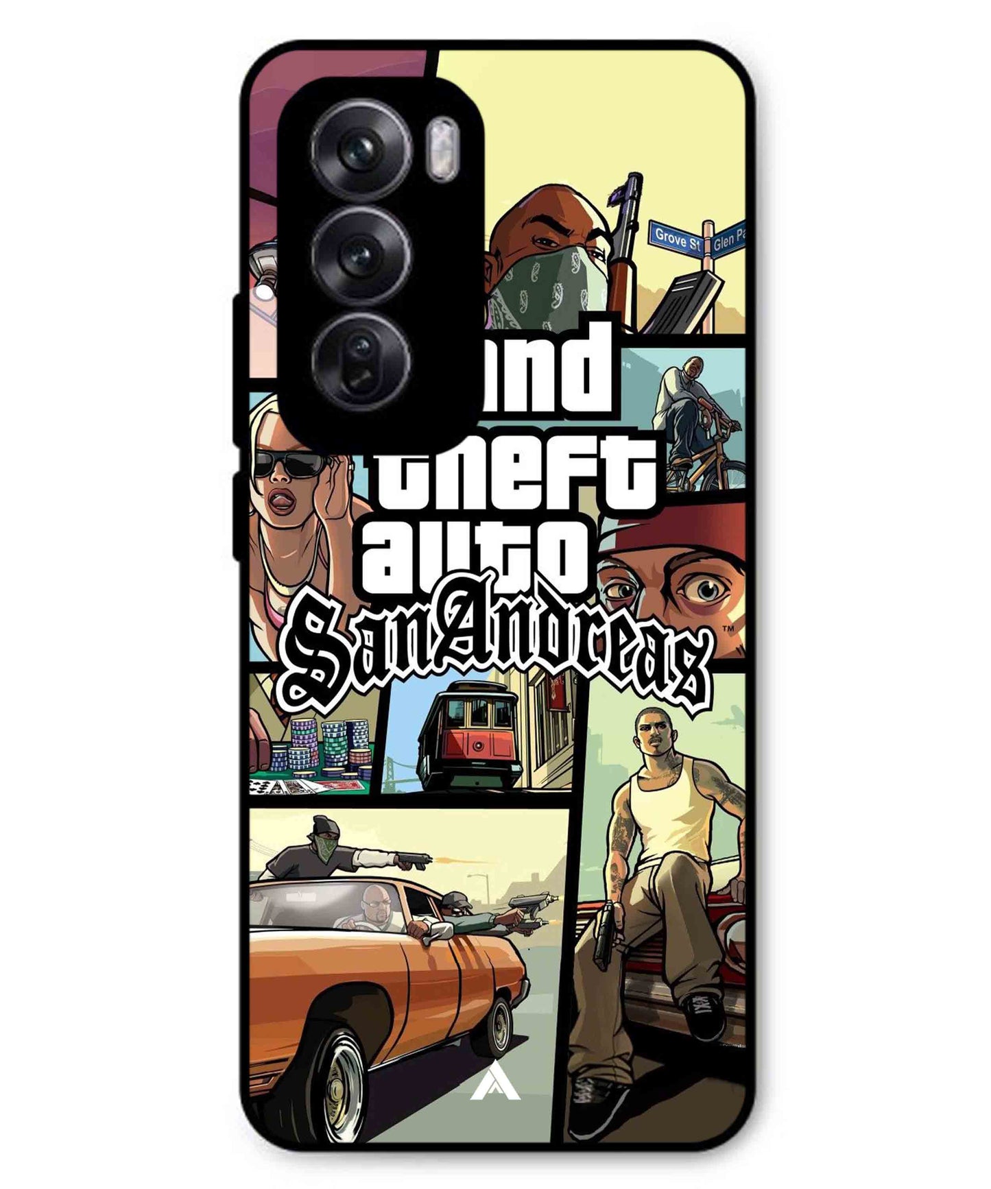 GTA San Andreas Game Metal Back Cover Phone Case for Oppo Reno 12