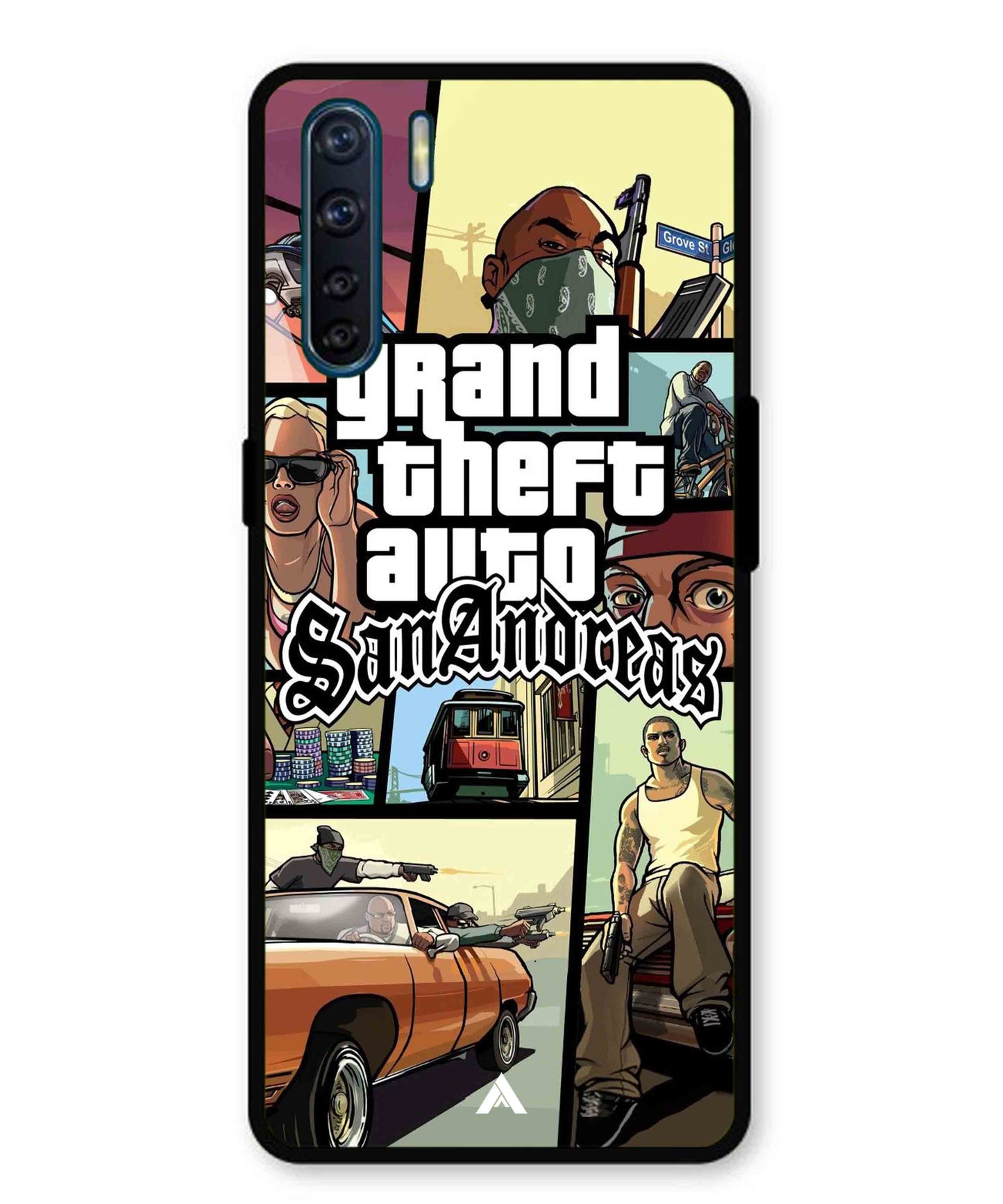 GTA San Andreas Game Metal Back Cover Phone Case for Oppo Reno 3