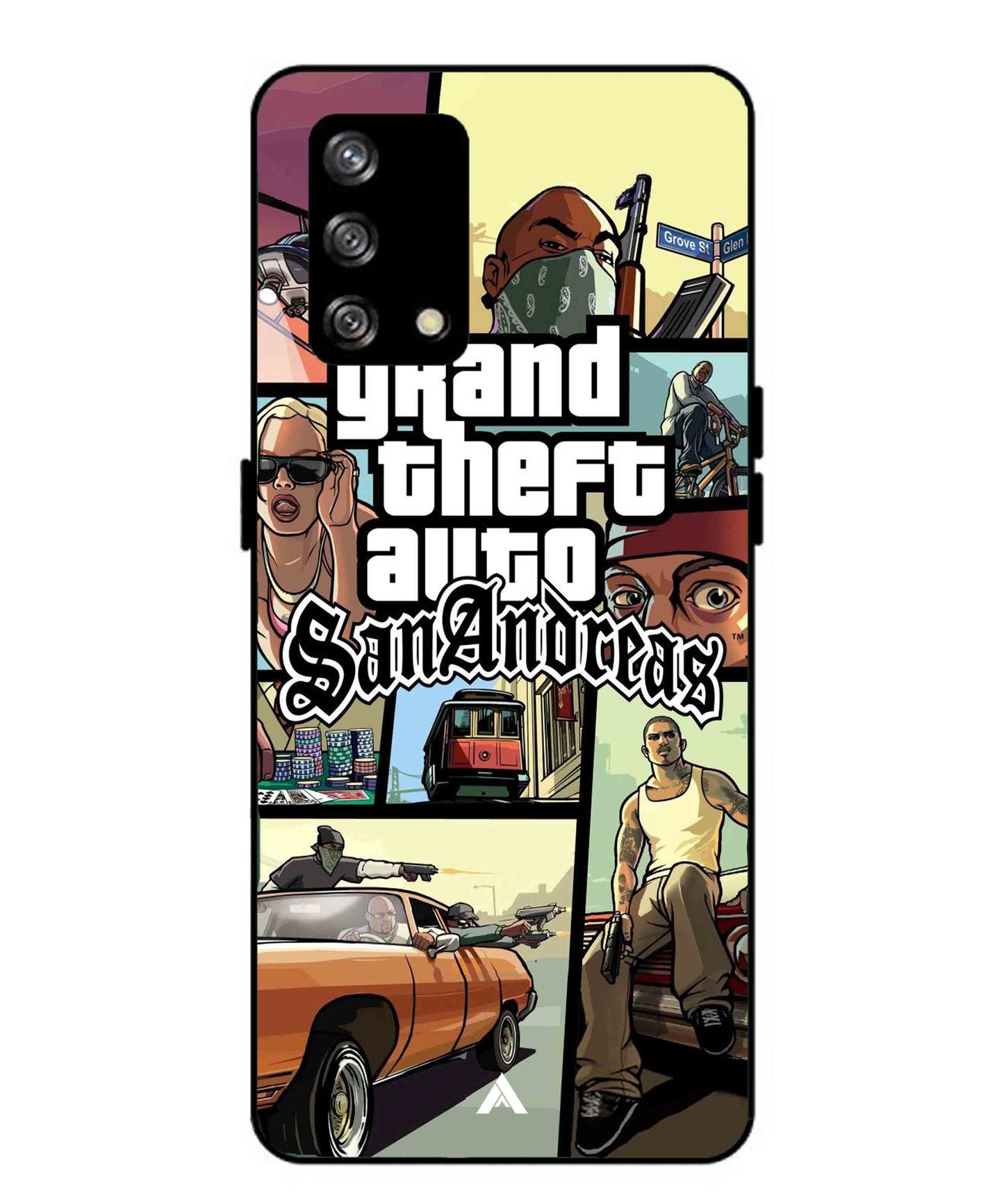 GTA San Andreas Game Metal Back Cover Phone Case for Oppo Reno 4F