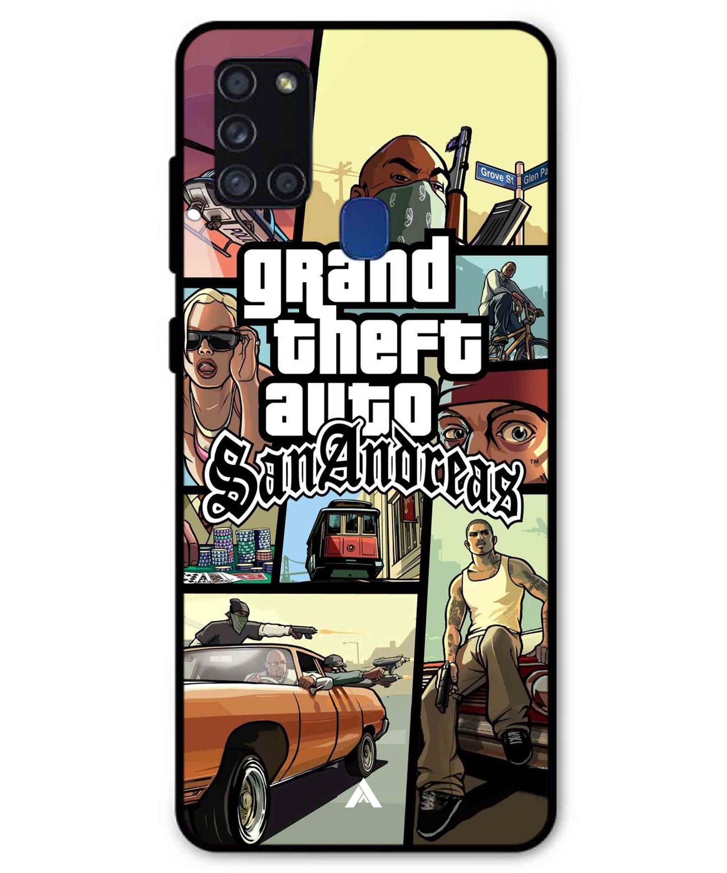 GTA San Andreas Game Metal Back Cover Phone Case for Samsung Galaxy A21s