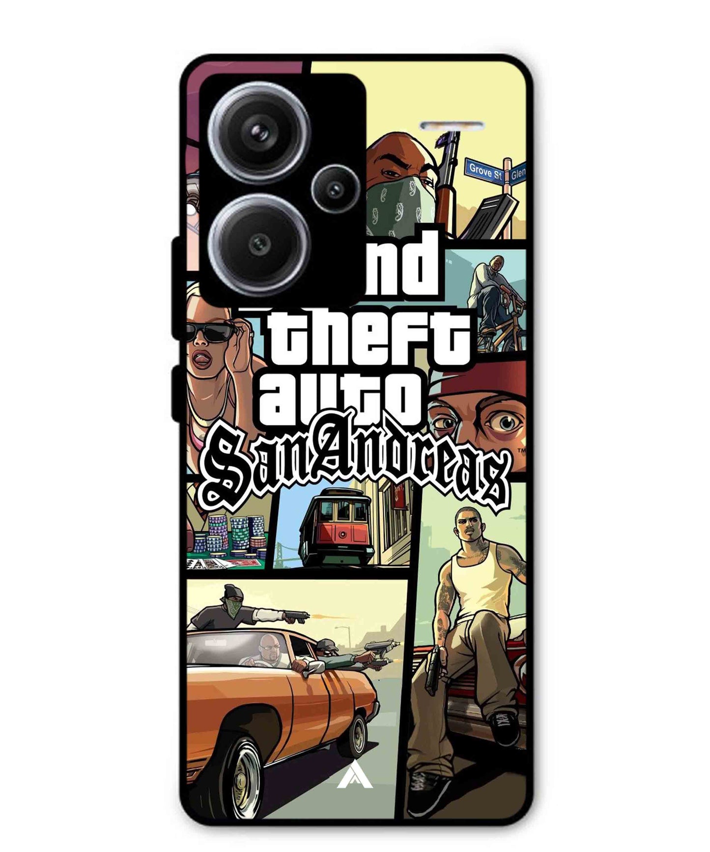 GTA San Andreas Game Metal Back Cover Phone Case for Xiaomi Redmi Note 13 Pro Plus