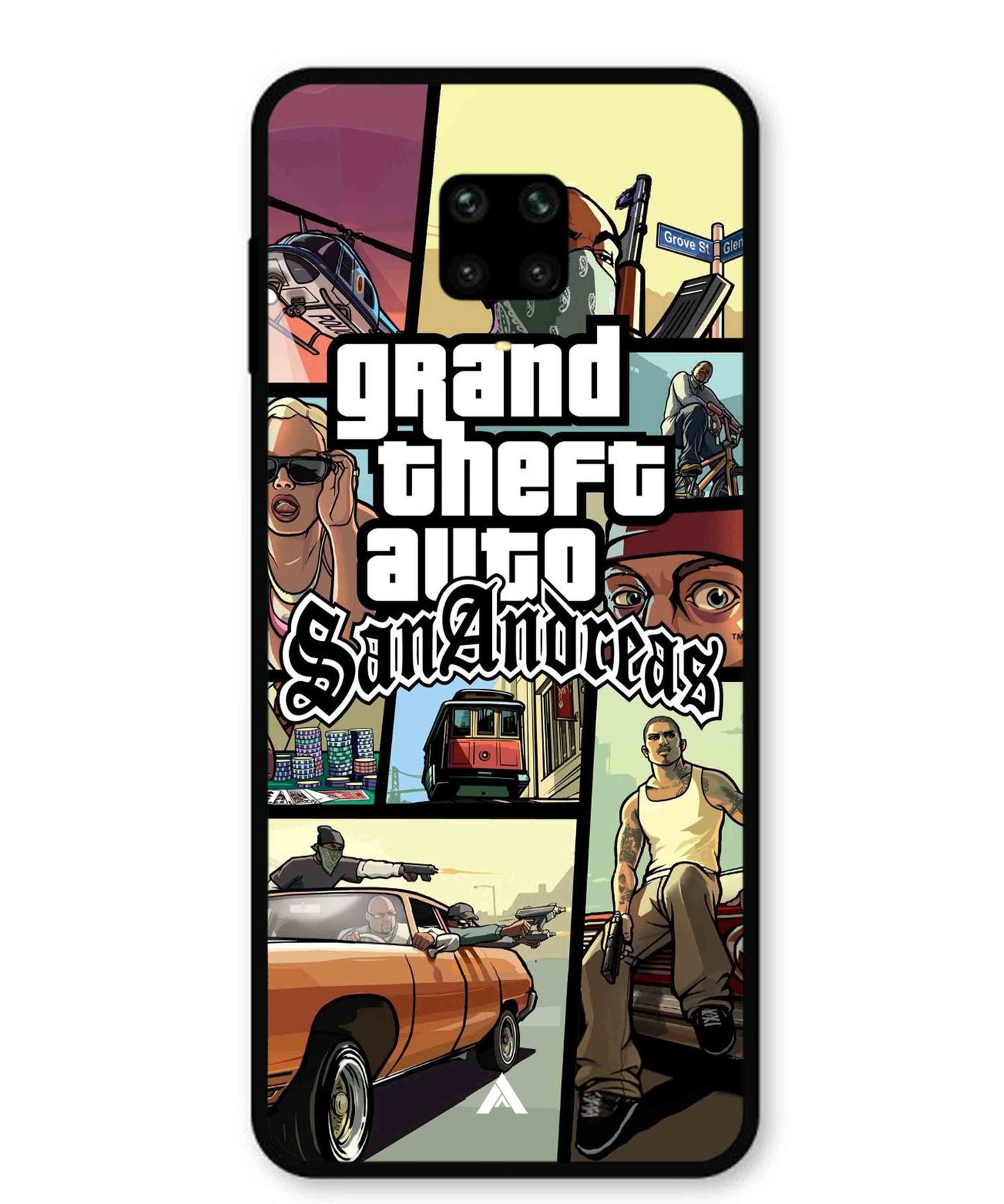 GTA San Andreas Game Metal Back Cover Phone Case for Xiaomi Redmi Note 9 Pro