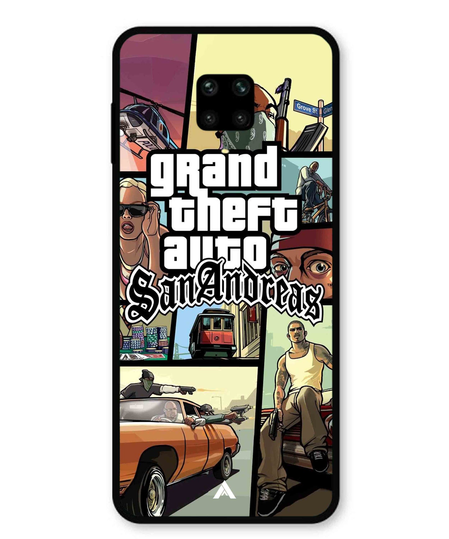 GTA San Andreas Game Metal Back Cover Phone Case for Xiaomi Redmi Note 9 Pro Max