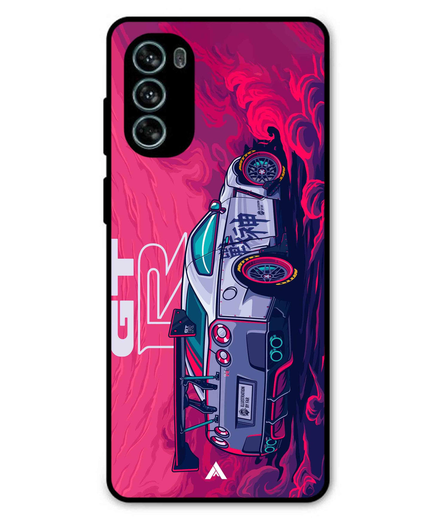 GTR Car Metal Back Cover Phone Case for Moto G62