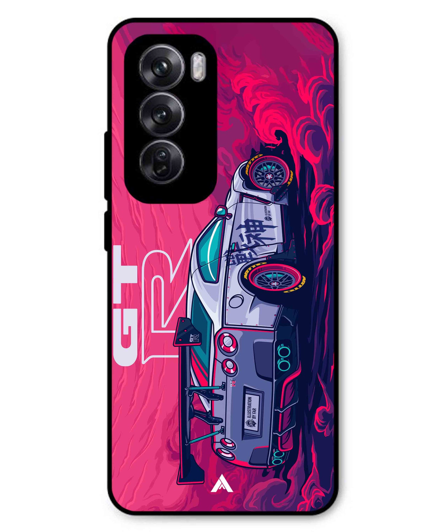 GTR Car Metal Back Cover Phone Case for Oppo Reno 12
