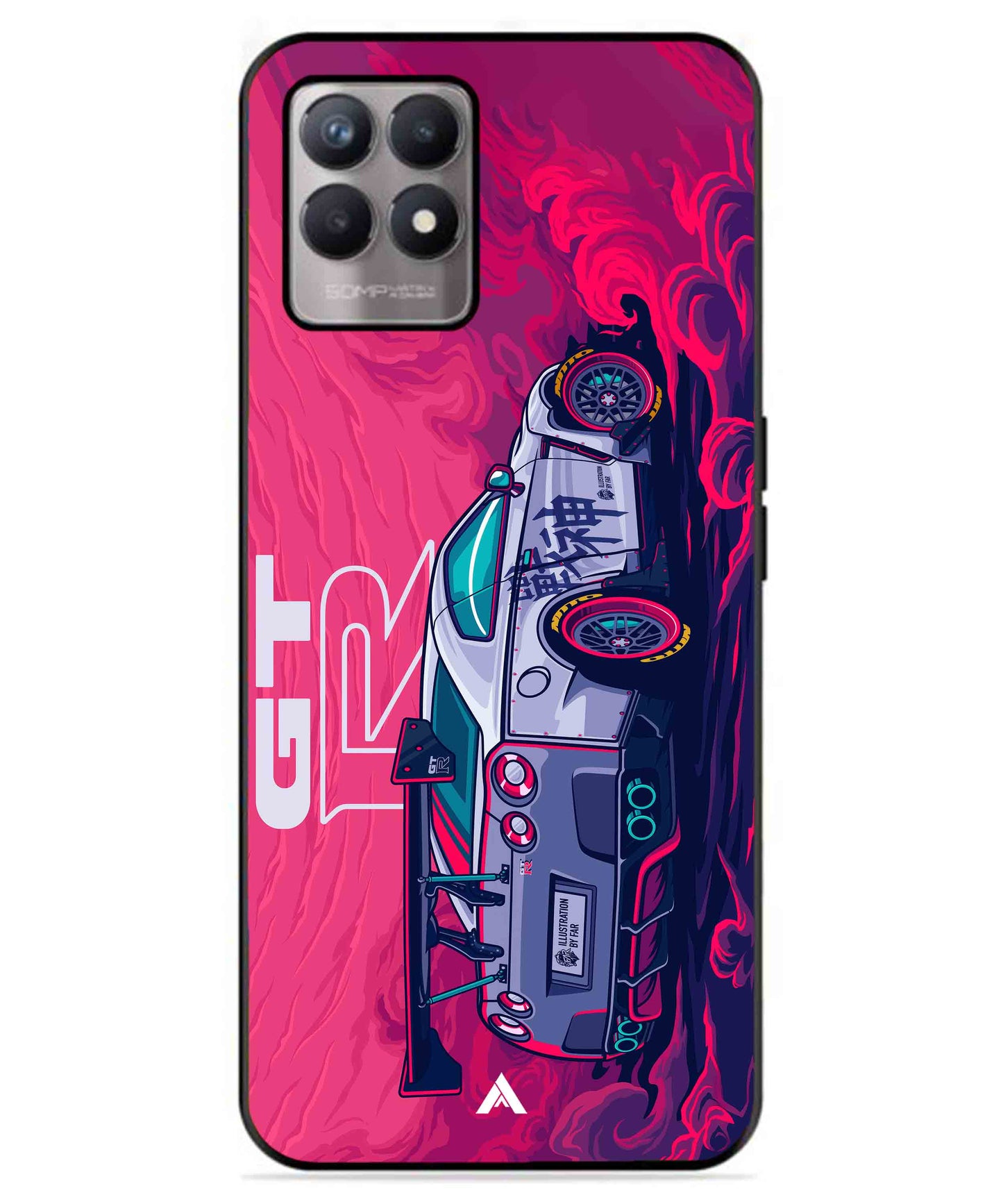 GTR Car Metal Back Cover Phone Case for Realme 8 4G
