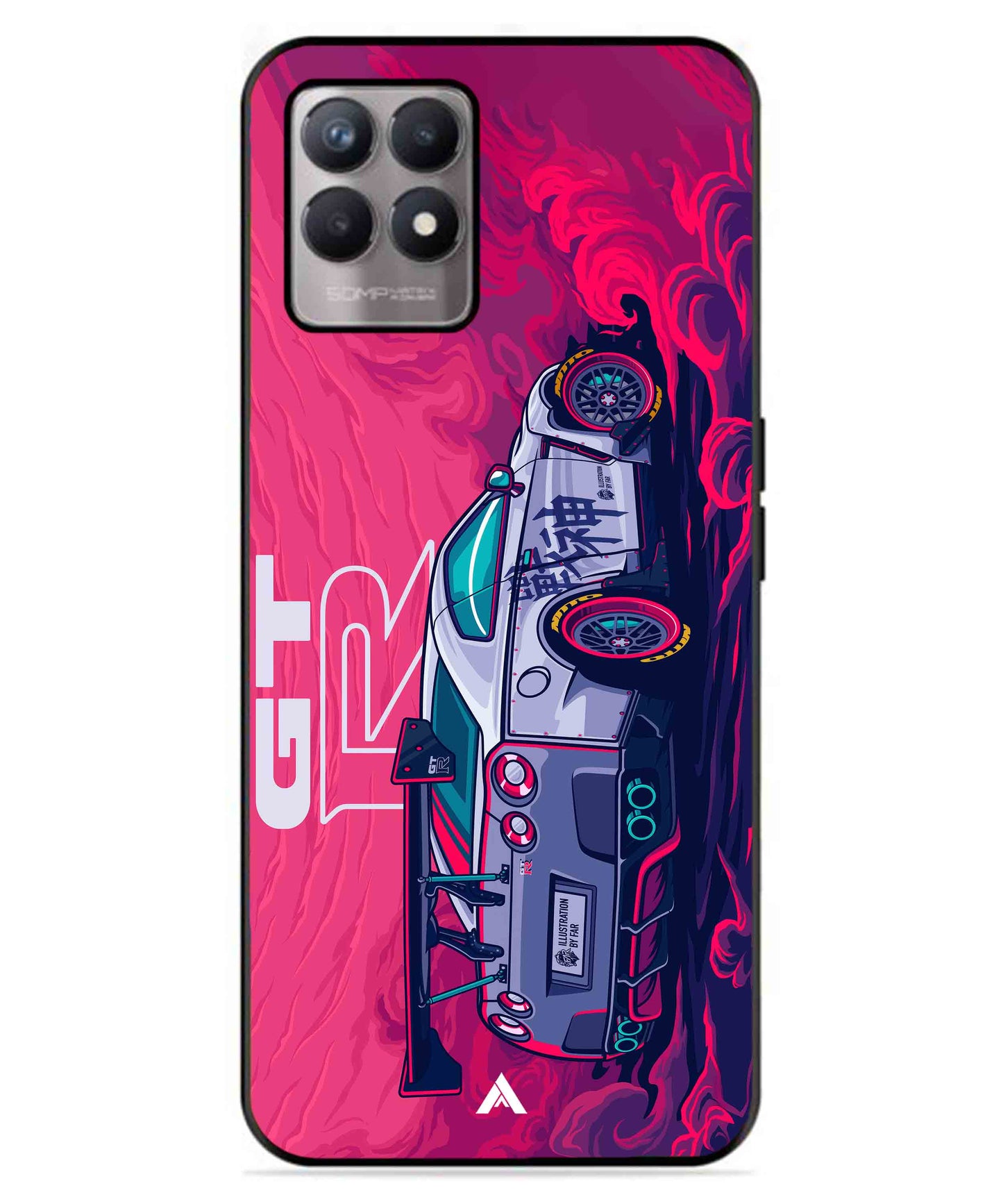 GTR Car Metal Back Cover Phone Case for Realme 8 Pro