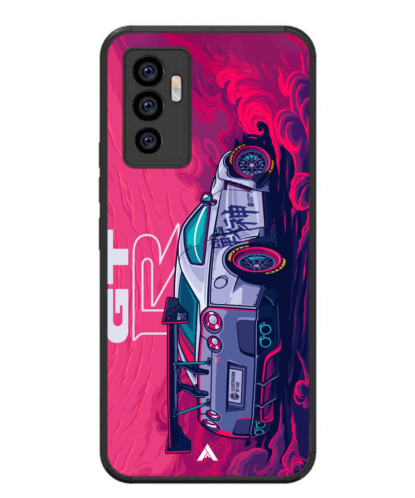 GTR Car Metal Back Cover Phone Case for Vivo v23e