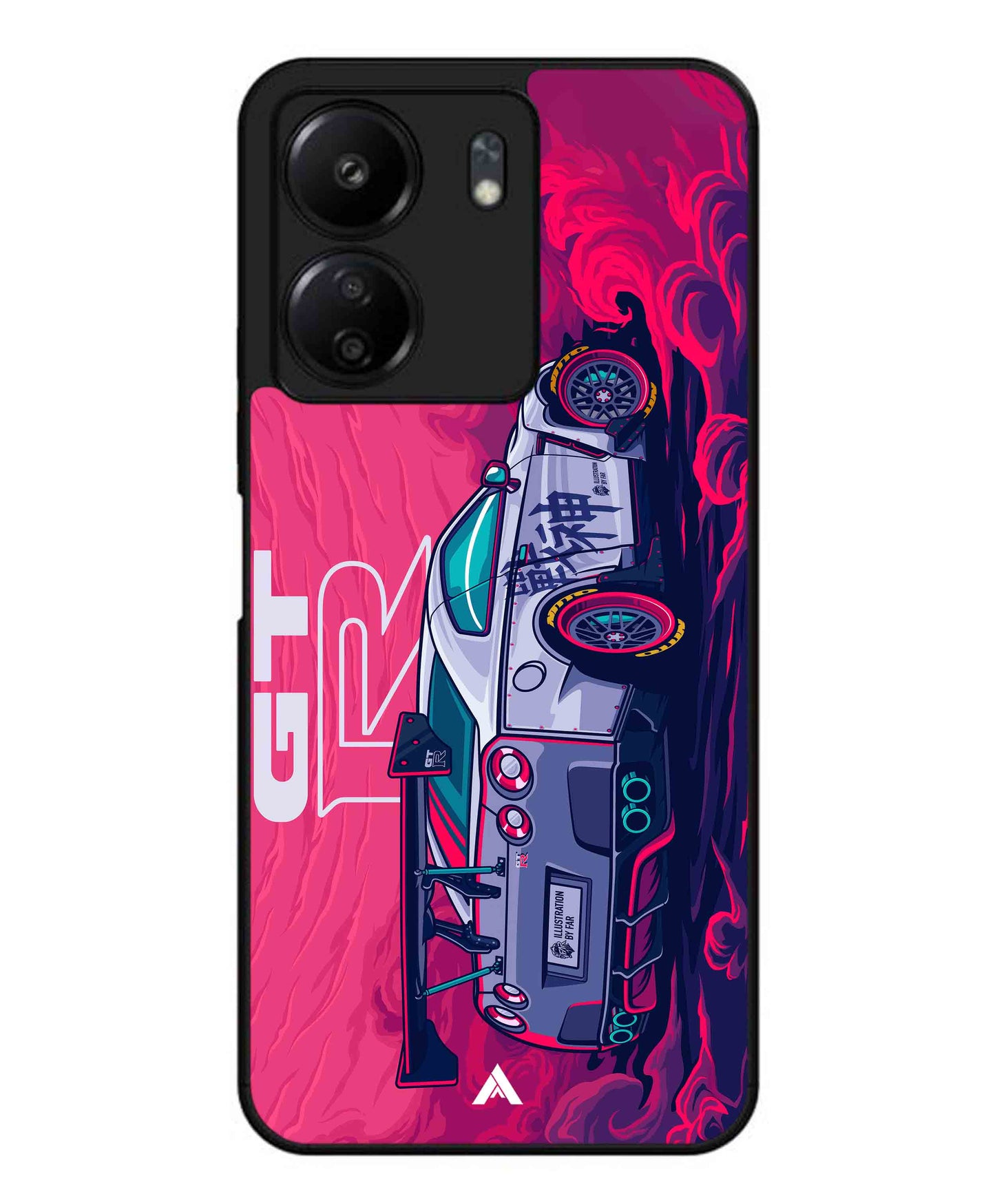 GTR Car Metal Back Cover Phone Case for Xiaomi Redmi 13C 4G