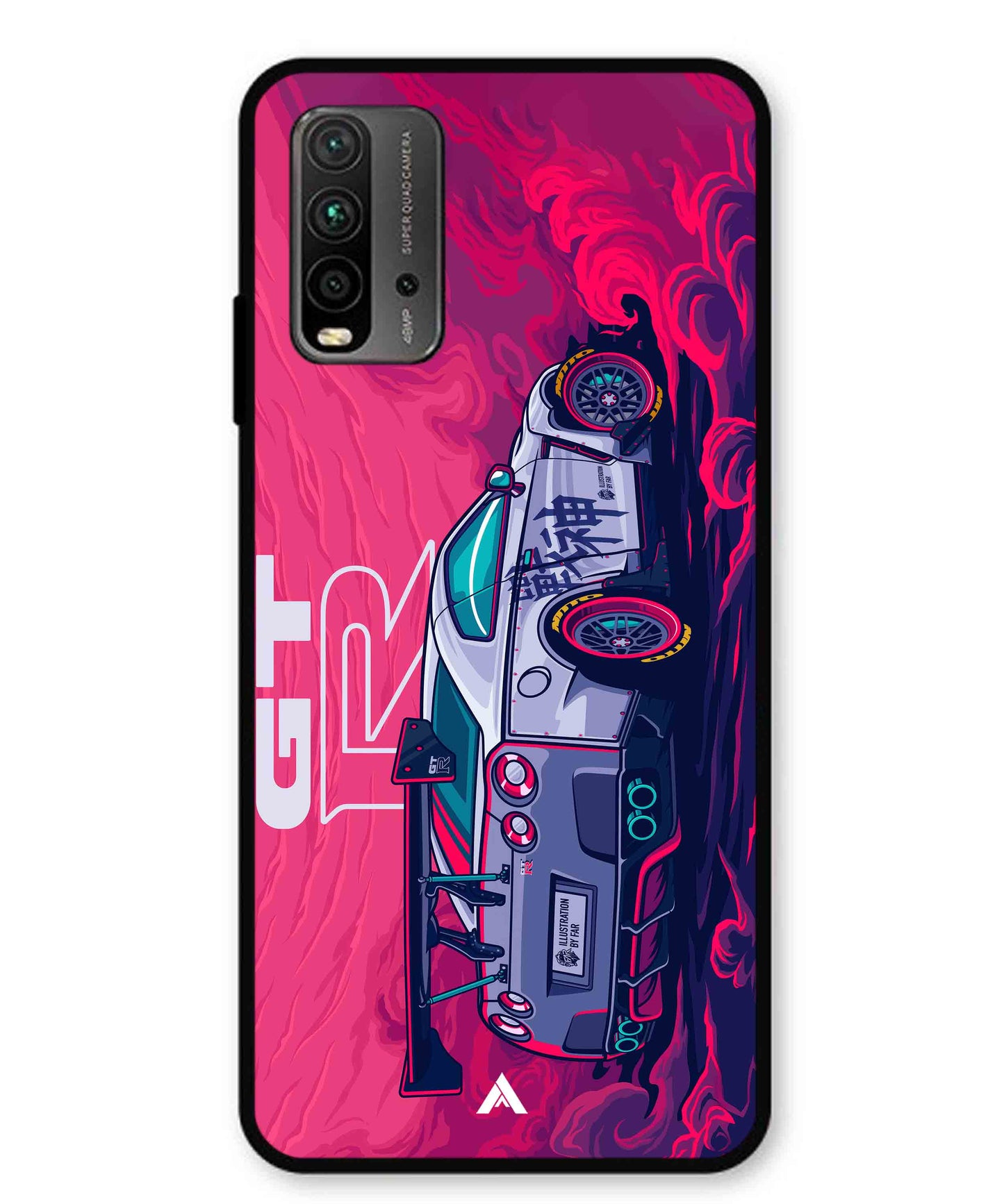 GTR Car Metal Back Cover Phone Case for Xiaomi Redmi 9 Power