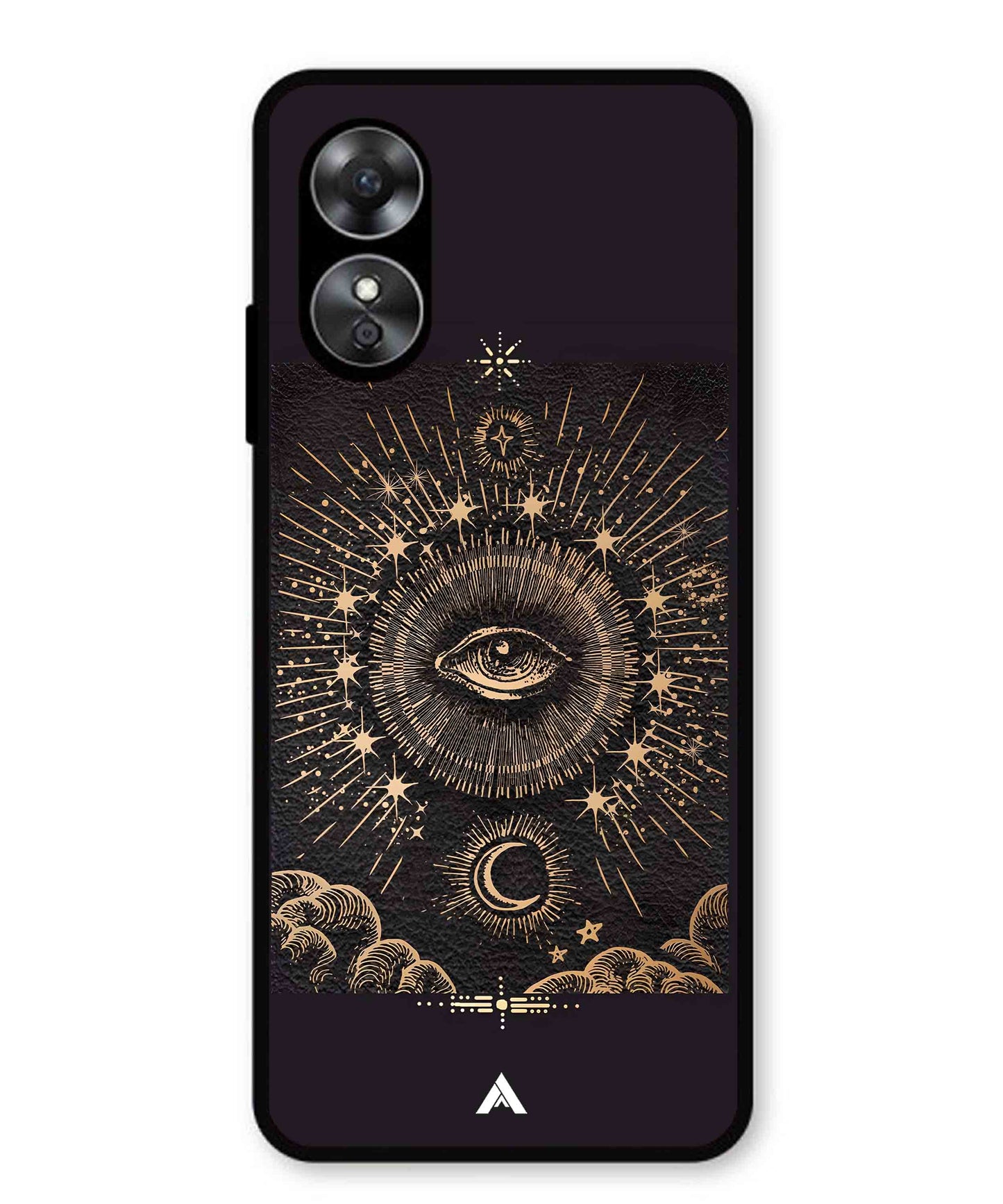 Illuminating Eye Metal Back Cover Phone Case for Oppo A17K