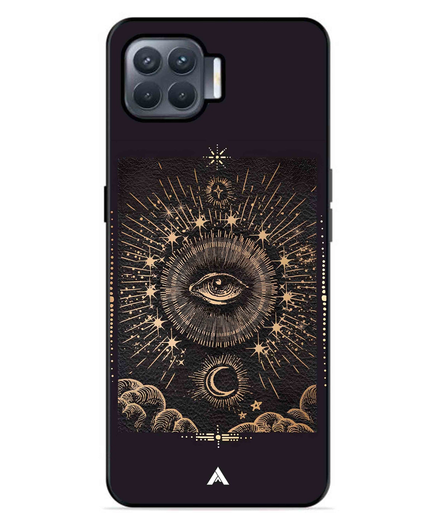 Illuminating Eye Metal Back Cover Phone Case for Oppo F17 Pro