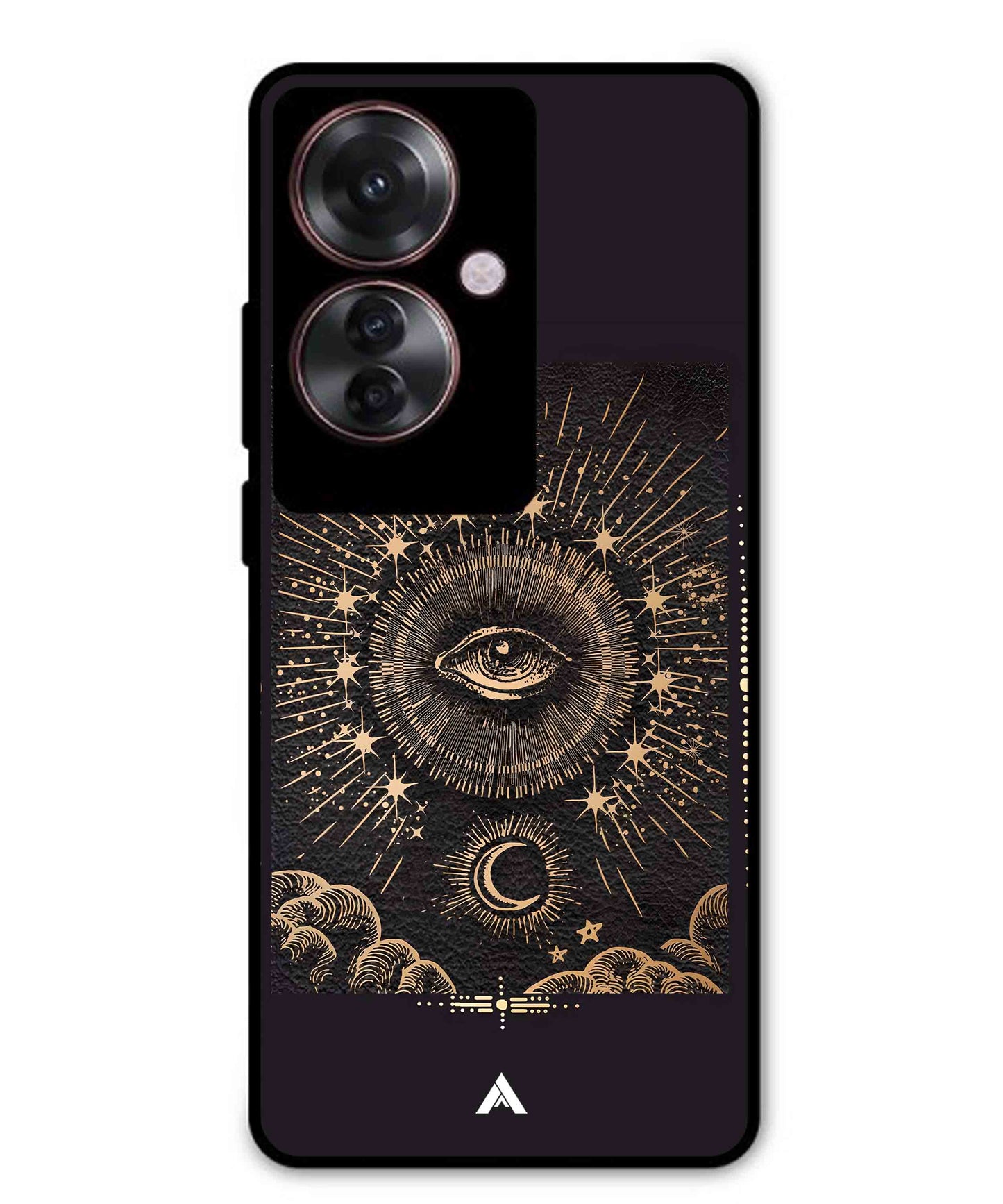 Illuminating Eye Metal Back Cover Phone Case for Oppo F25 Pro