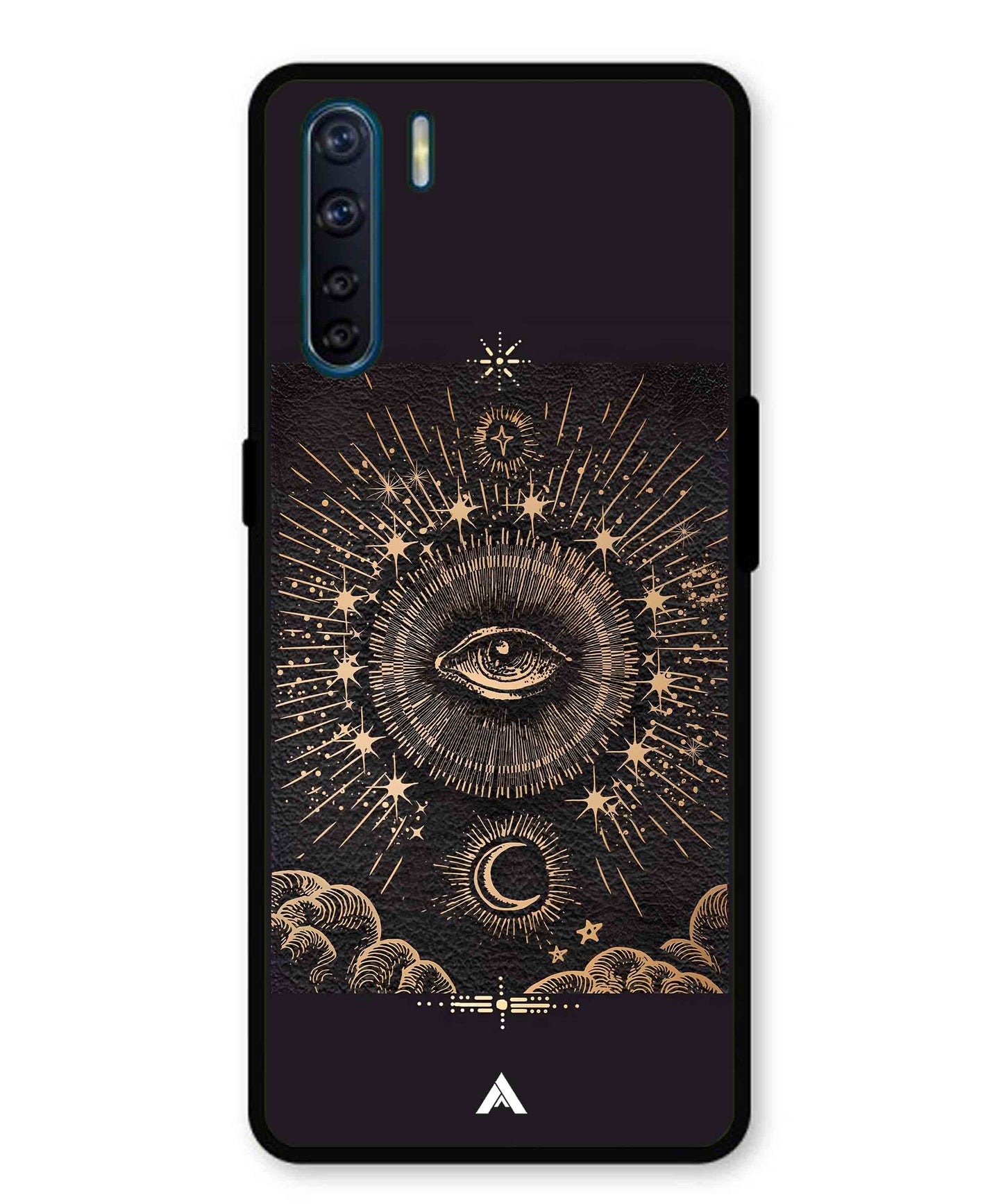 Illuminating Eye Metal Back Cover Phone Case for Oppo Reno 3