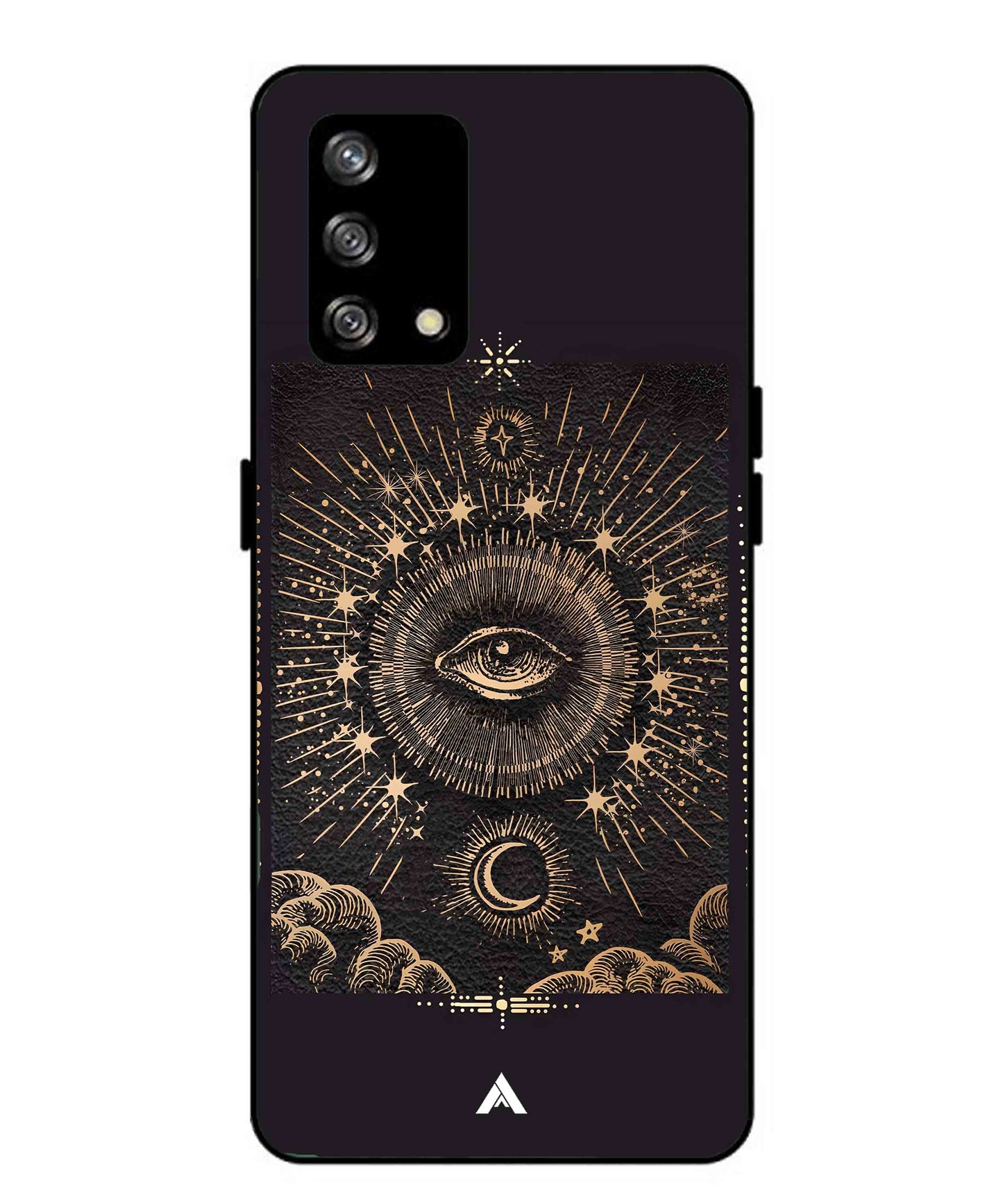 Illuminating Eye Metal Back Cover Phone Case for Oppo Reno 4F