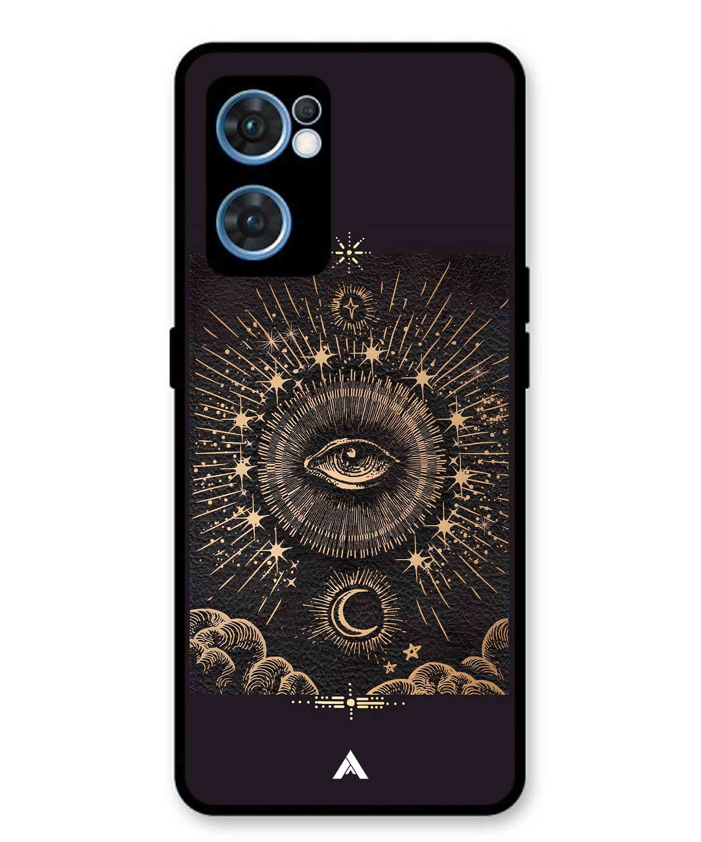 Illuminating Eye Metal Back Cover Phone Case for Oppo Reno 7 4G