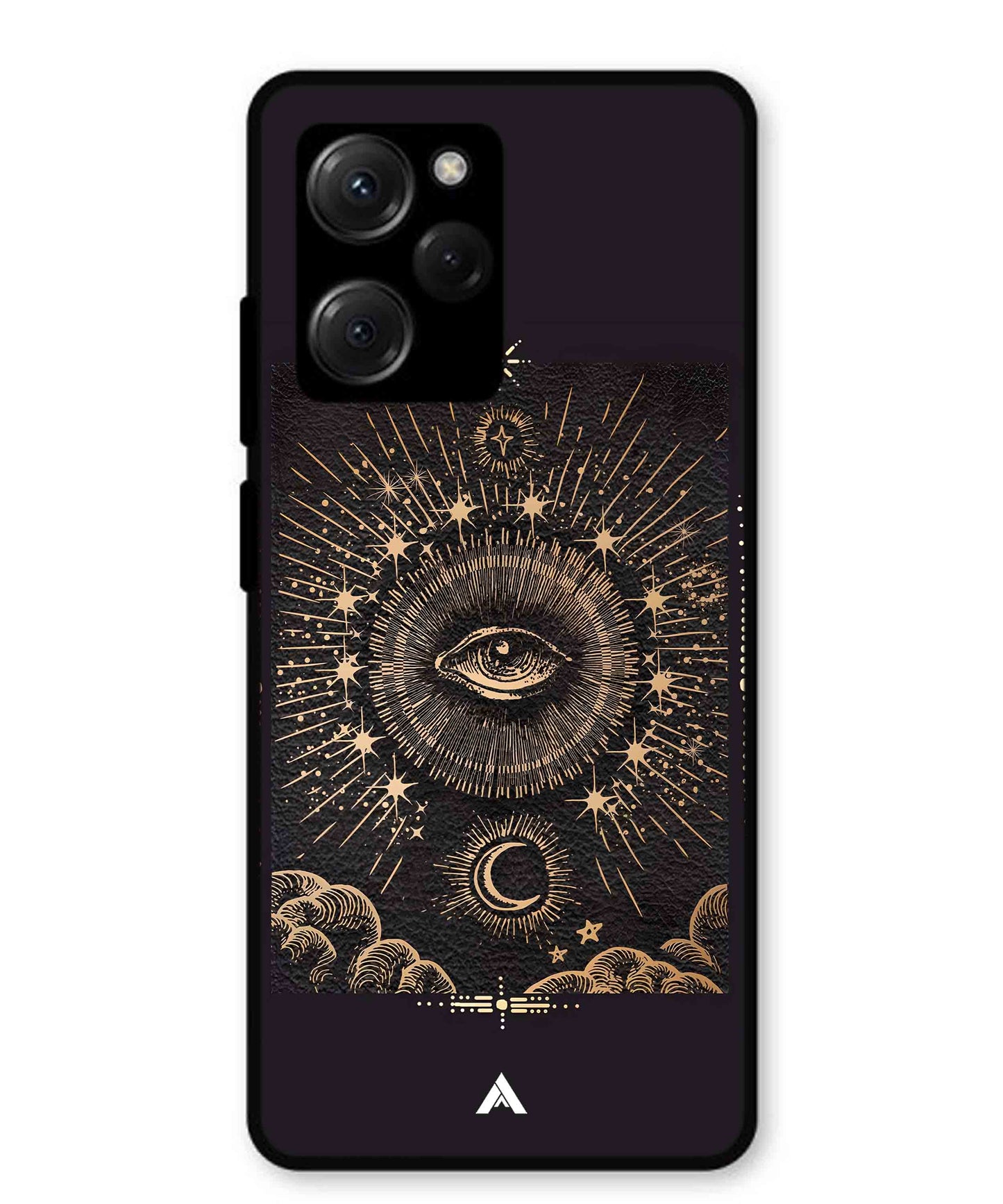 Illuminating Eye Metal Back Cover Phone Case for Poco X5 Pro