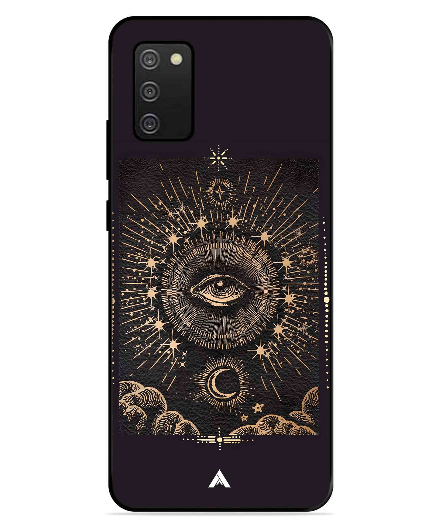 Illuminating Eye Metal Back Cover Phone Case for Samsung Galaxy A03s