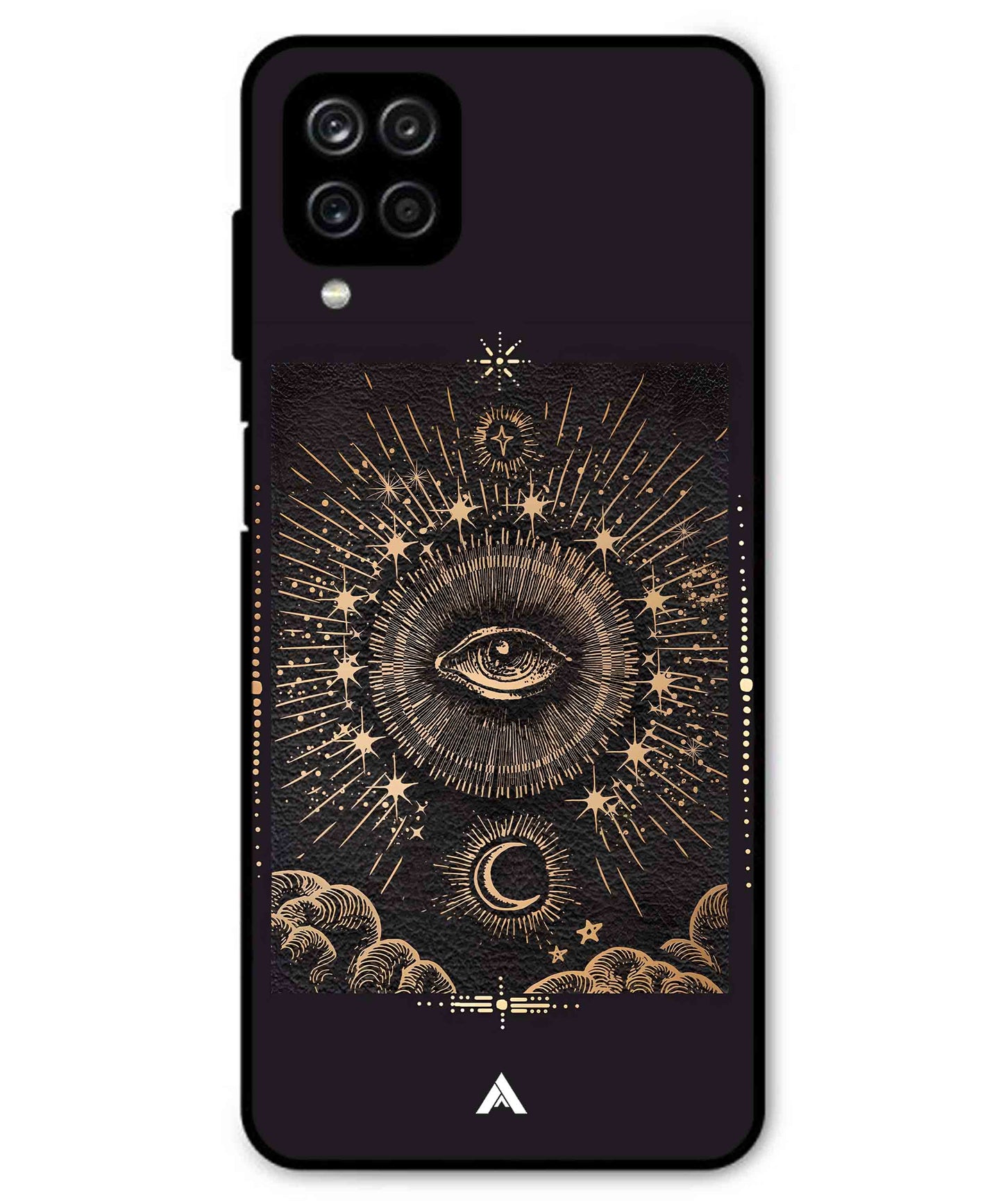 Illuminating Eye Metal Back Cover Phone Case for Samsung Galaxy A12