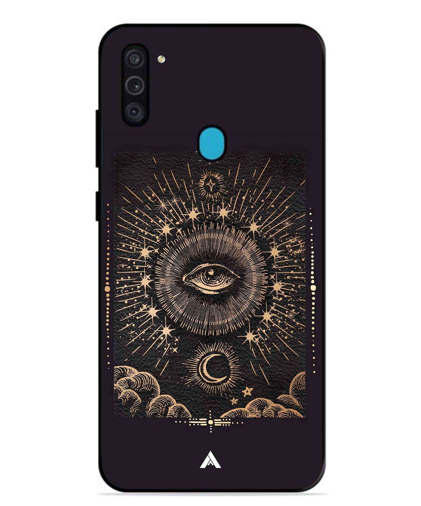 Illuminating Eye Metal Back Cover Phone Case for Samsung Galaxy F11