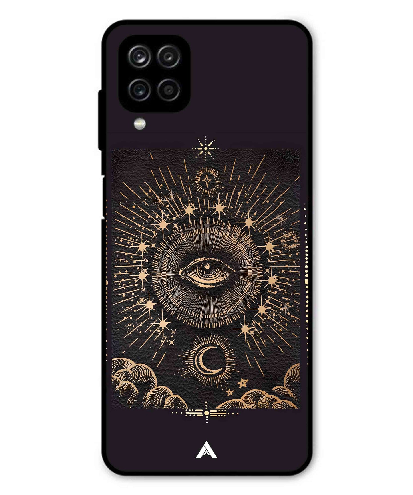 Illuminating Eye Metal Back Cover Phone Case for Samsung Galaxy M32 4G