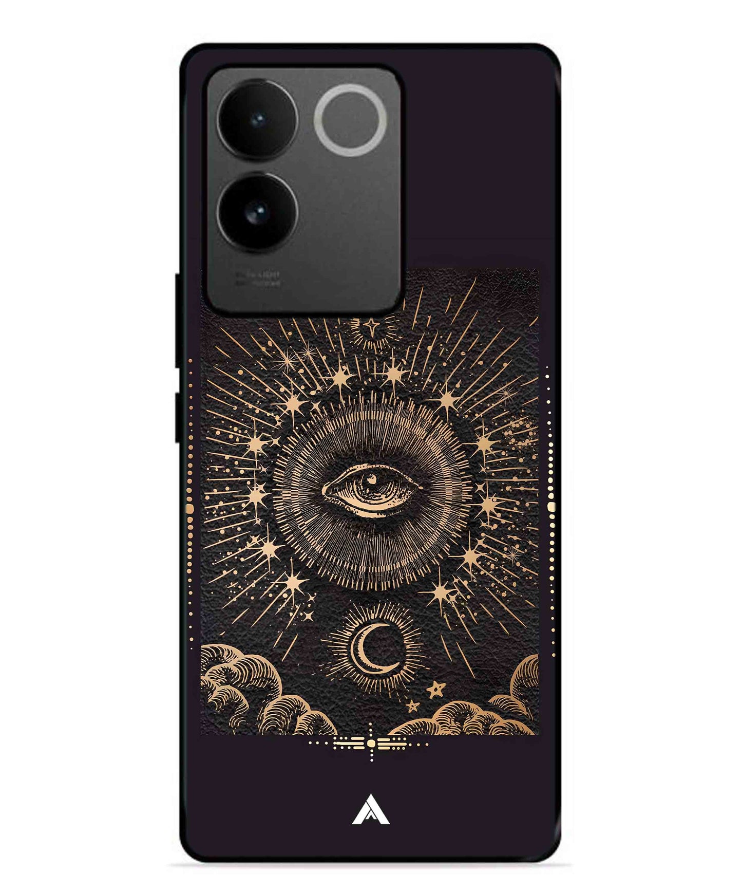 Illuminating Eye Metal Back Cover Phone Case for Vivo T2 Pro