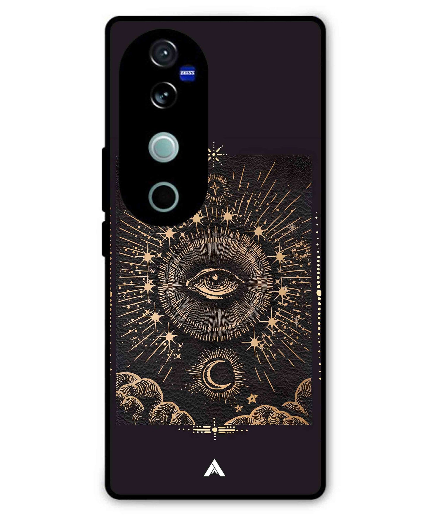 Illuminating Eye Metal Back Cover Phone Case for Vivo T3 Ultra