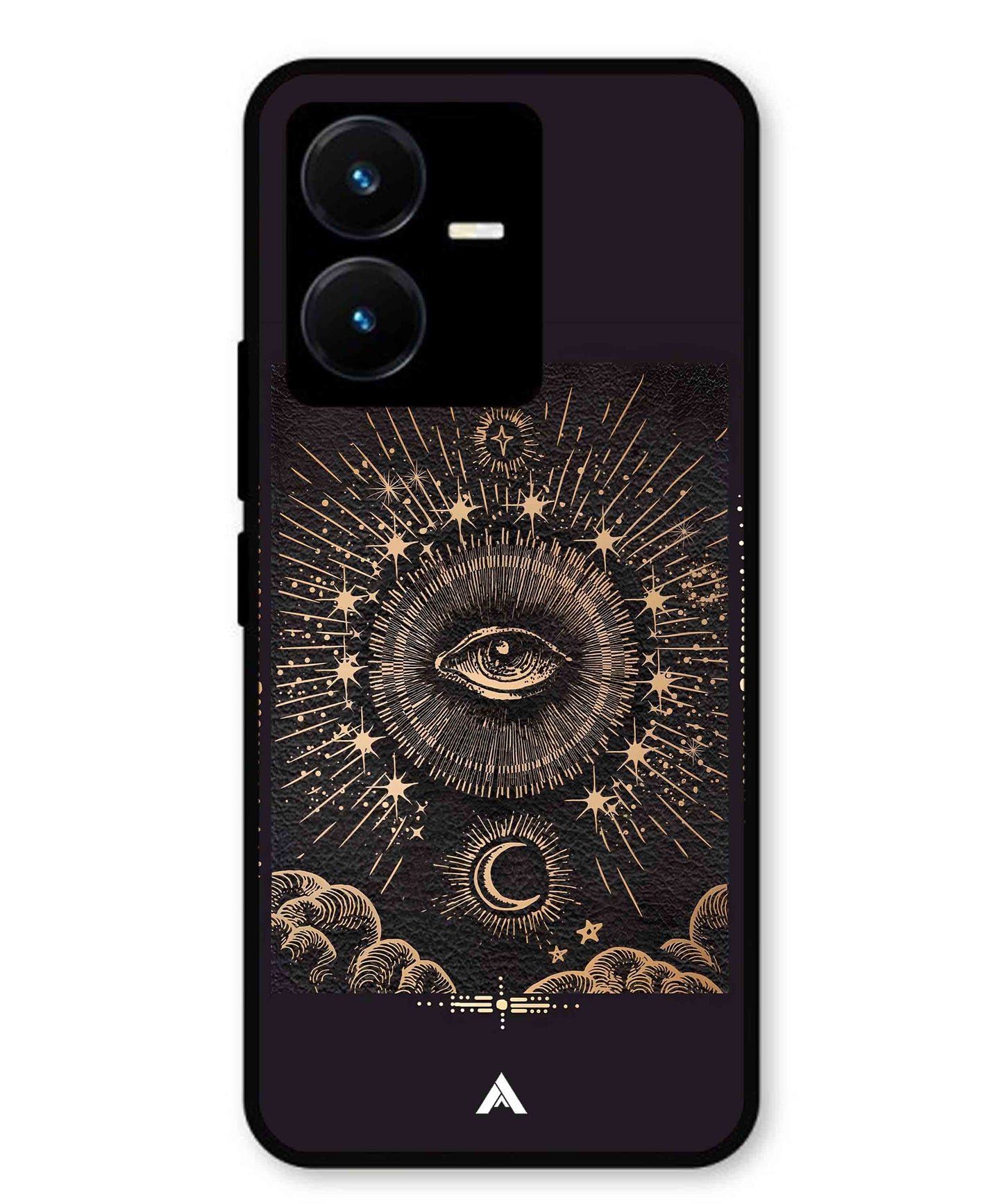 Illuminating Eye Metal Back Cover Phone Case for Vivo Y22