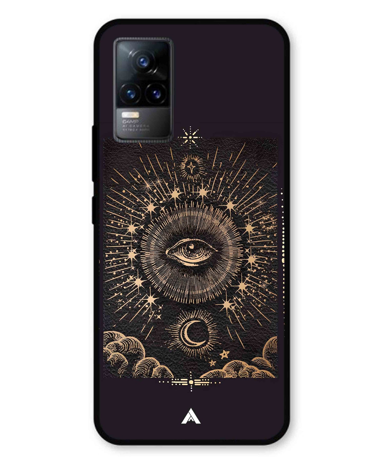 Illuminating Eye Metal Back Cover Phone Case for Vivo v21e 4G