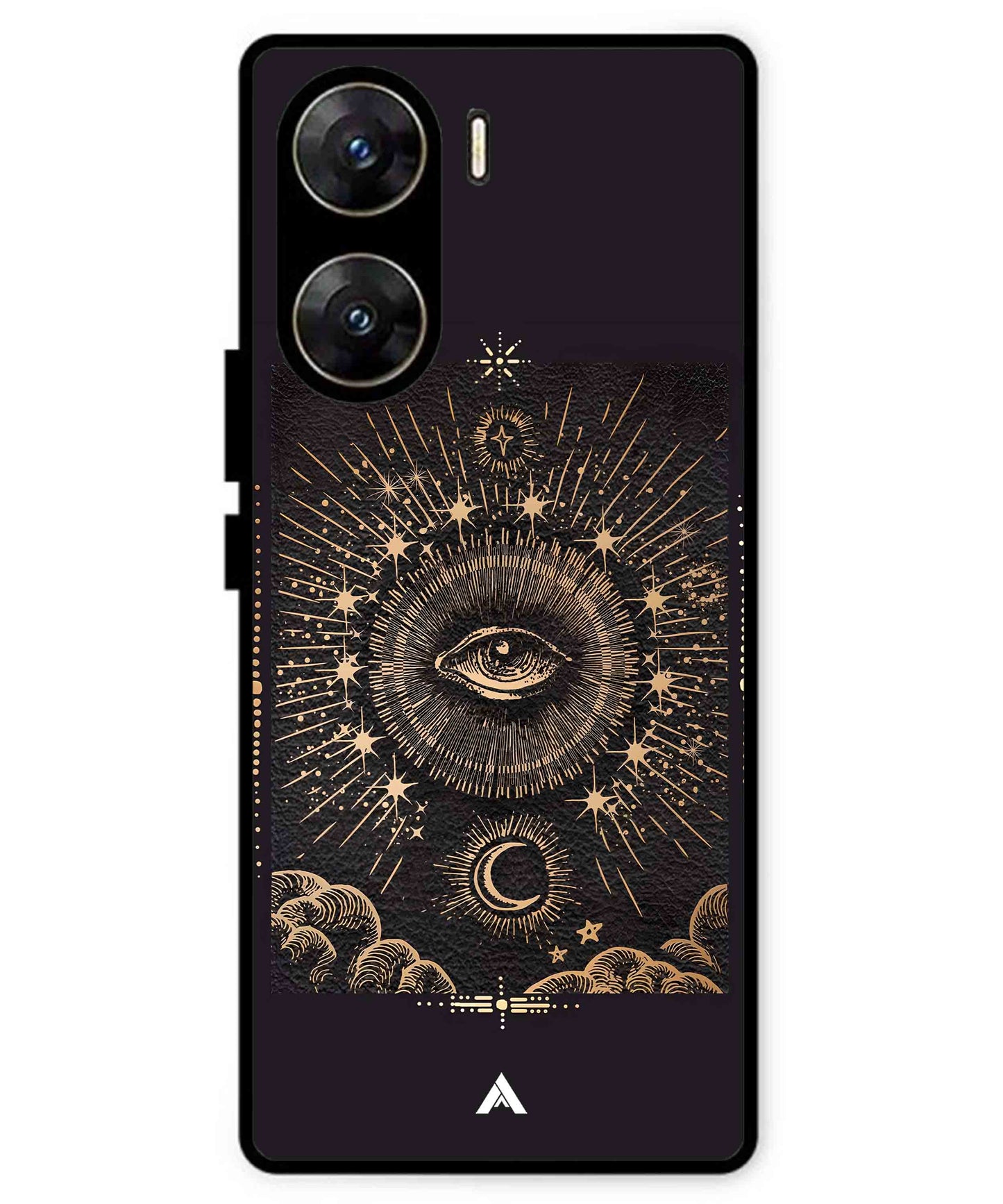 Illuminating Eye Metal Back Cover Phone Case for Vivo v29e