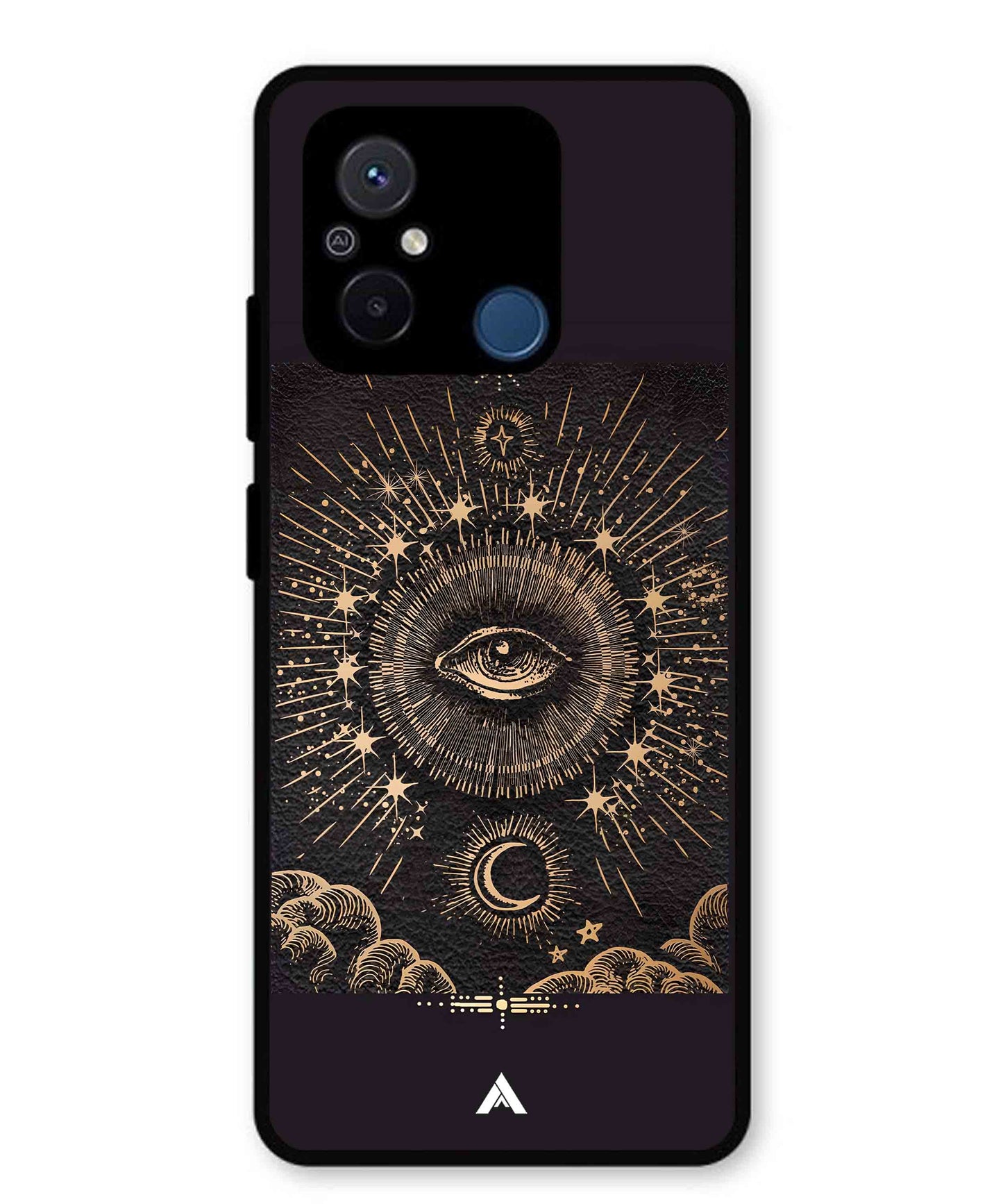 Illuminating Eye Metal Back Cover Phone Case for Xiaomi Redmi 12C