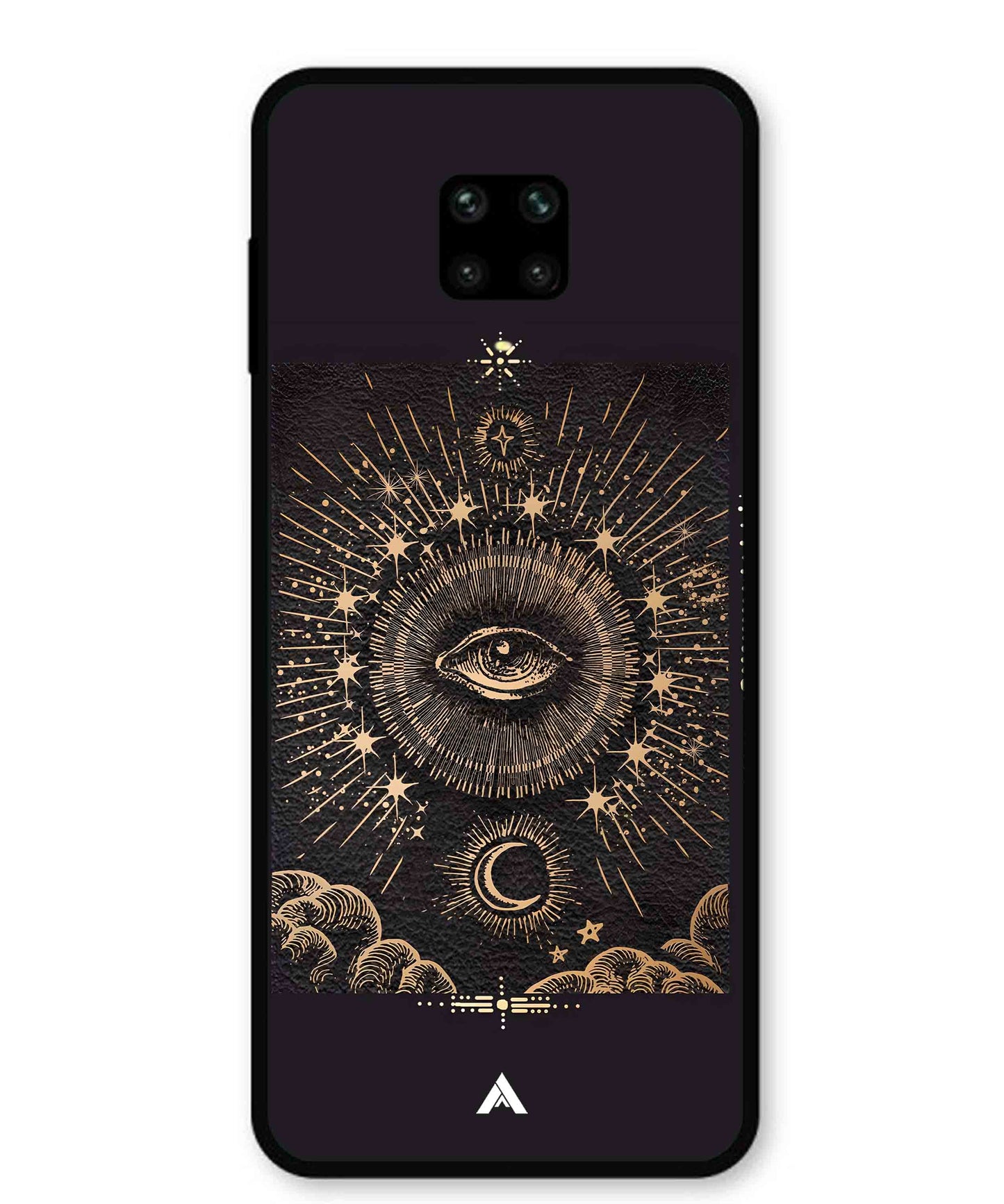 Illuminating Eye Metal Back Cover Phone Case for Xiaomi Redmi Note 9 Pro