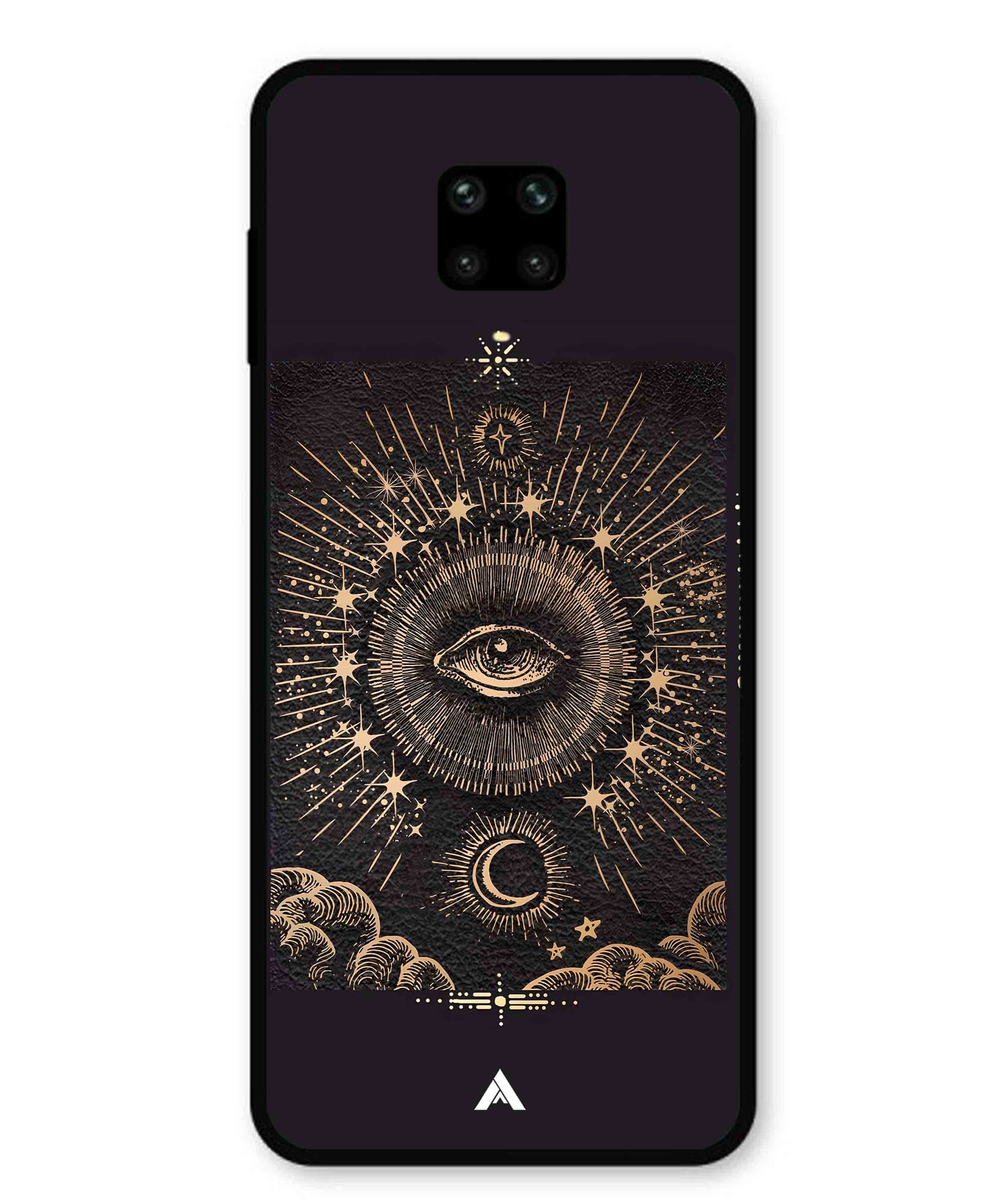 Illuminating Eye Metal Back Cover Phone Case for Xiaomi Redmi Note 9 Pro Max