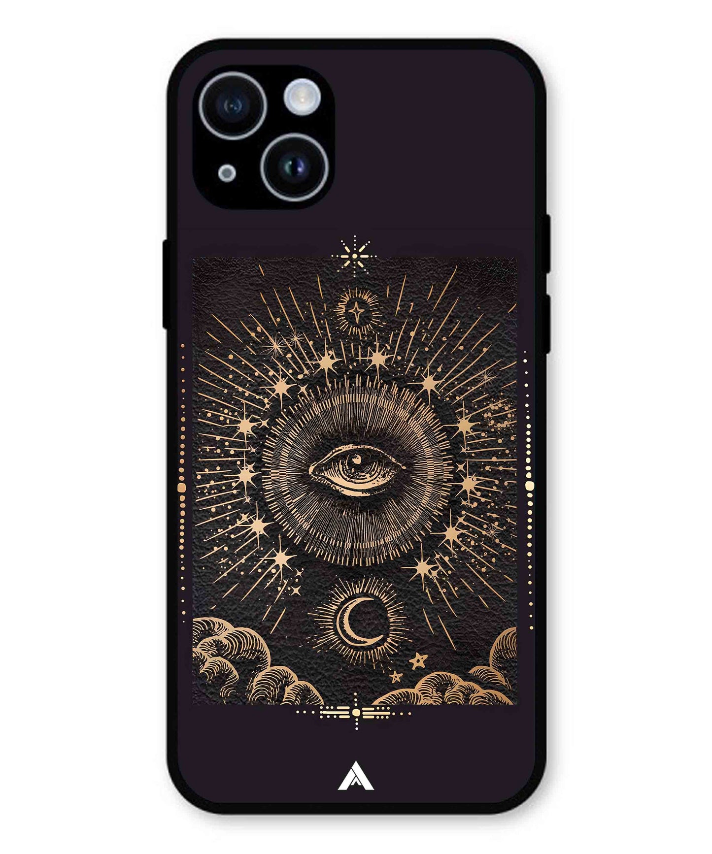 Illuminating Eye Metal Back Cover Phone Case for iPhone 14 Plus