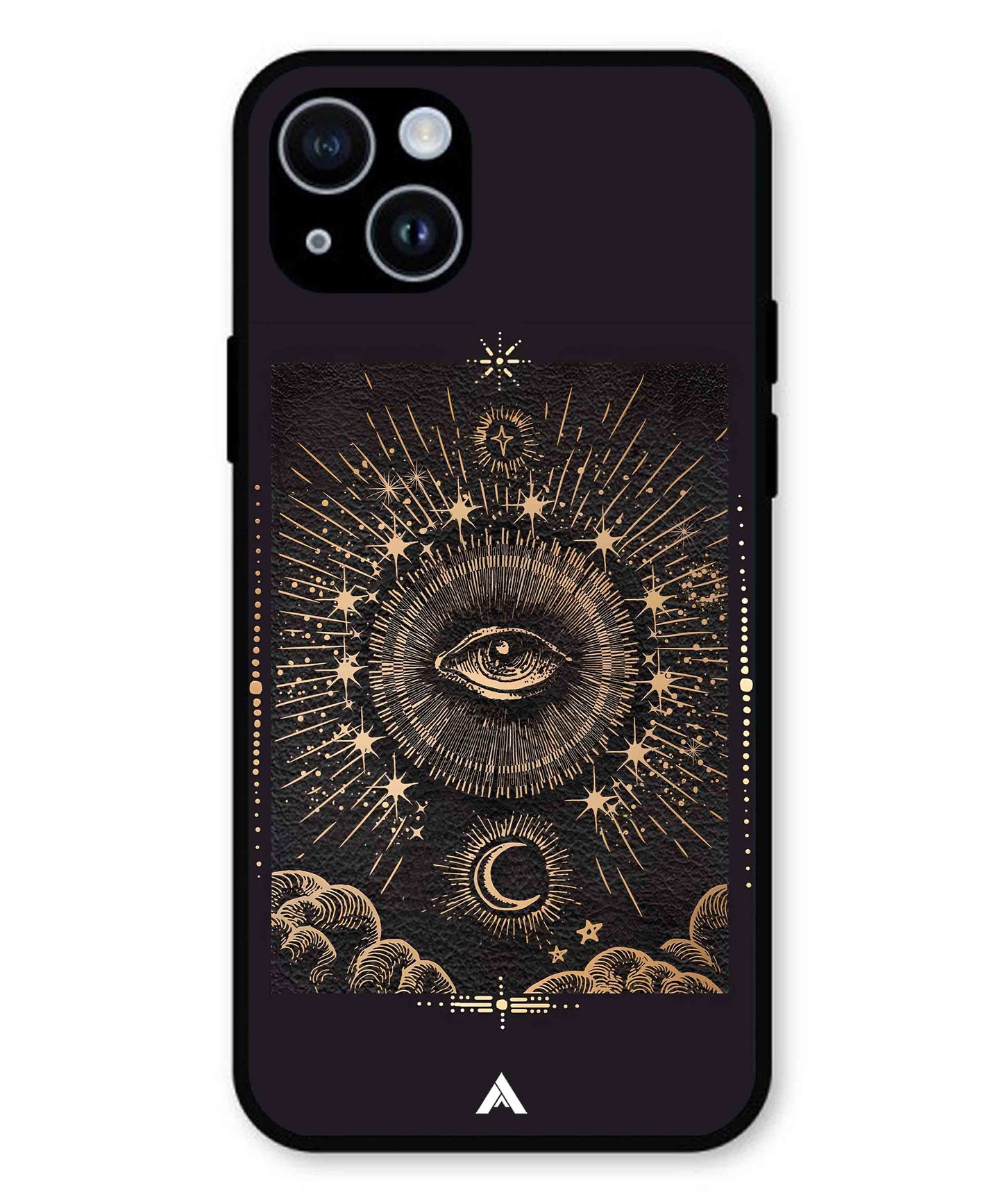 Illuminating Eye Metal Back Cover Phone Case for iPhone 15 Plus