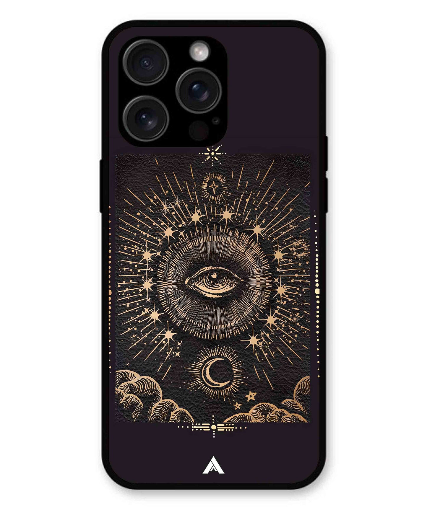 Illuminating Eye Metal Back Cover Phone Case for iPhone 15 Pro Max