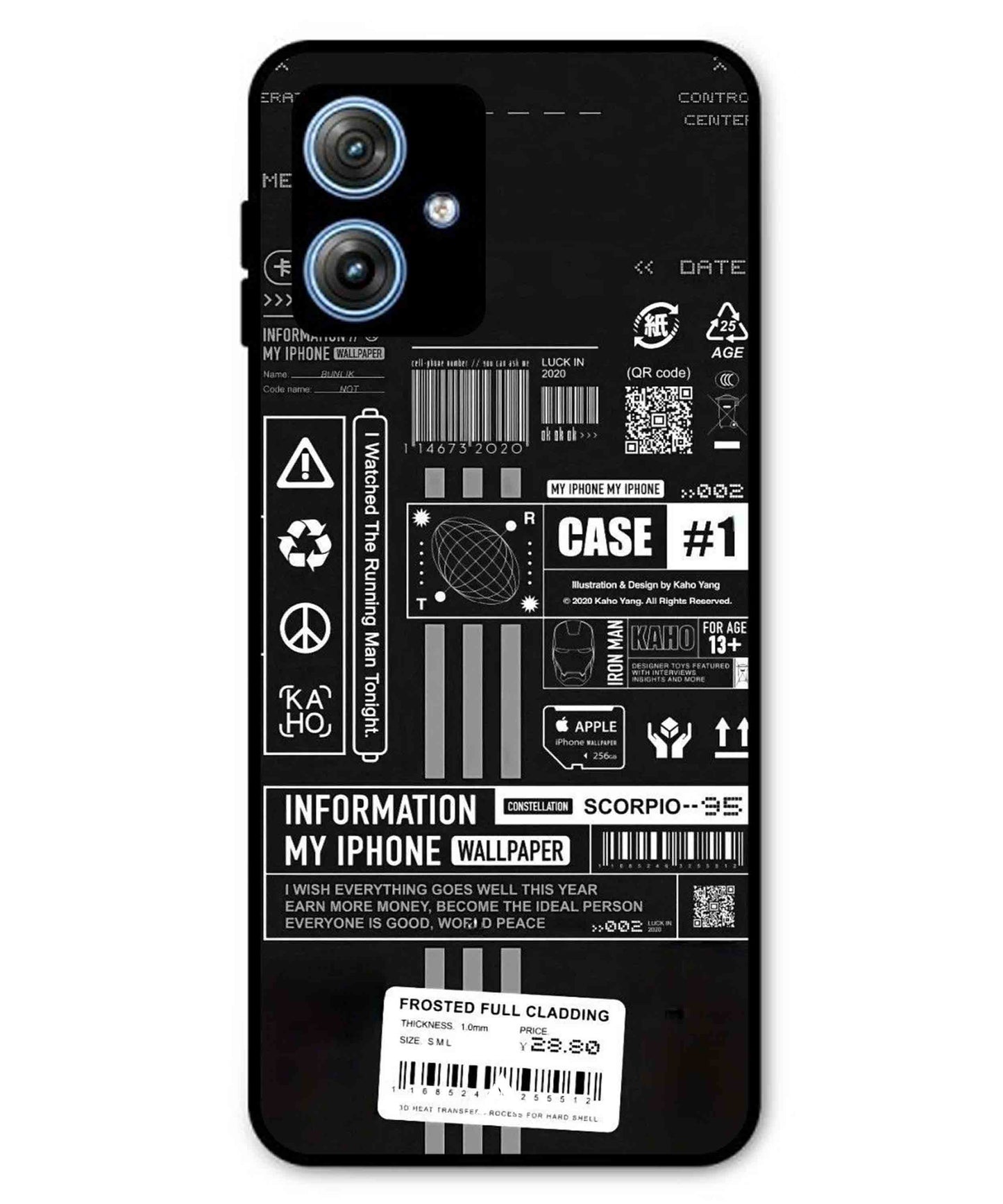 InfoGraph Aesthetic Metal Back Cover Phone Case for Moto G64