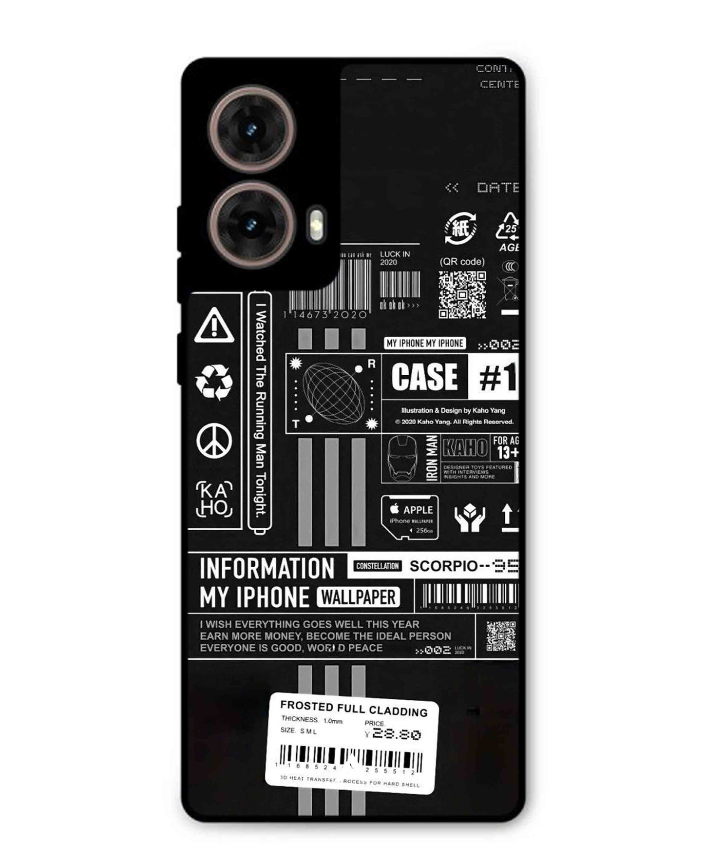 InfoGraph Aesthetic Metal Back Cover Phone Case for Moto G85