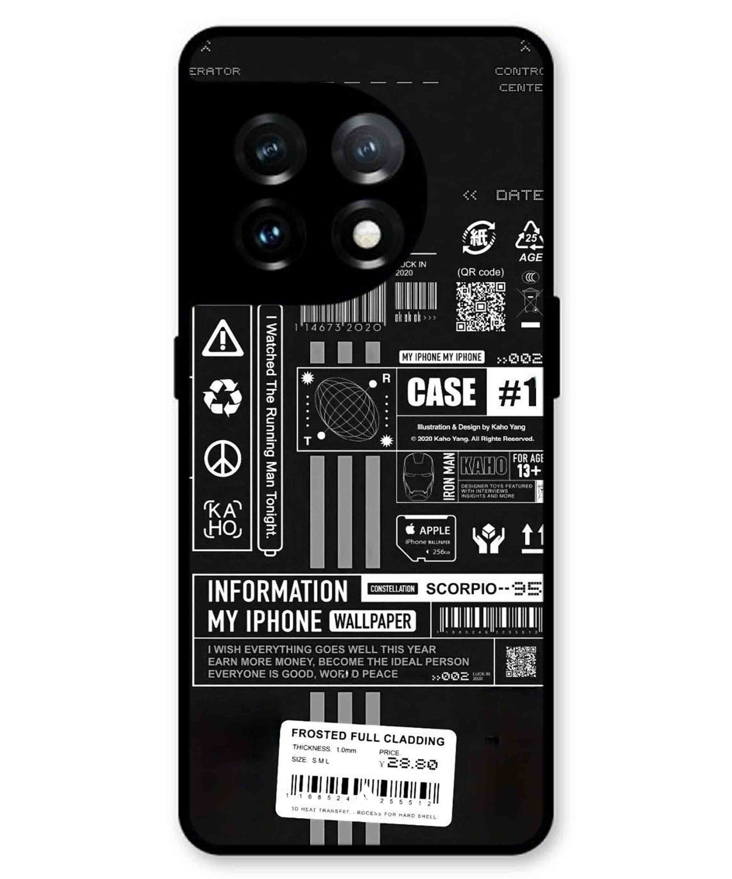 InfoGraph Aesthetic Metal Back Cover Phone Case for Oneplus 11
