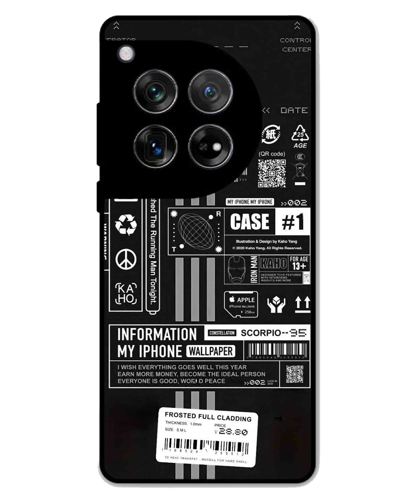 InfoGraph Aesthetic Metal Back Cover Phone Case for Oneplus 12