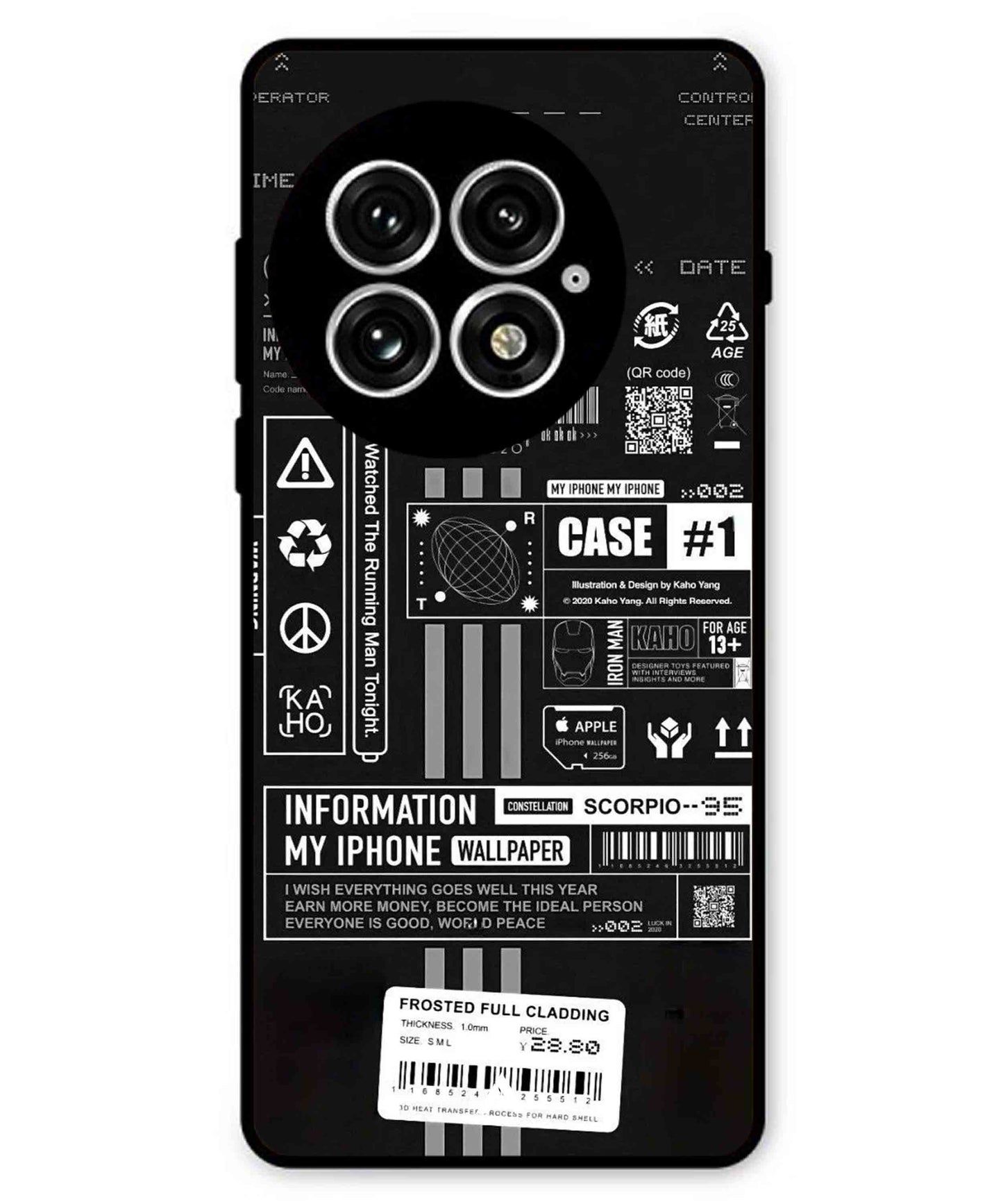 InfoGraph Aesthetic Metal Back Cover Phone Case for Oneplus 13