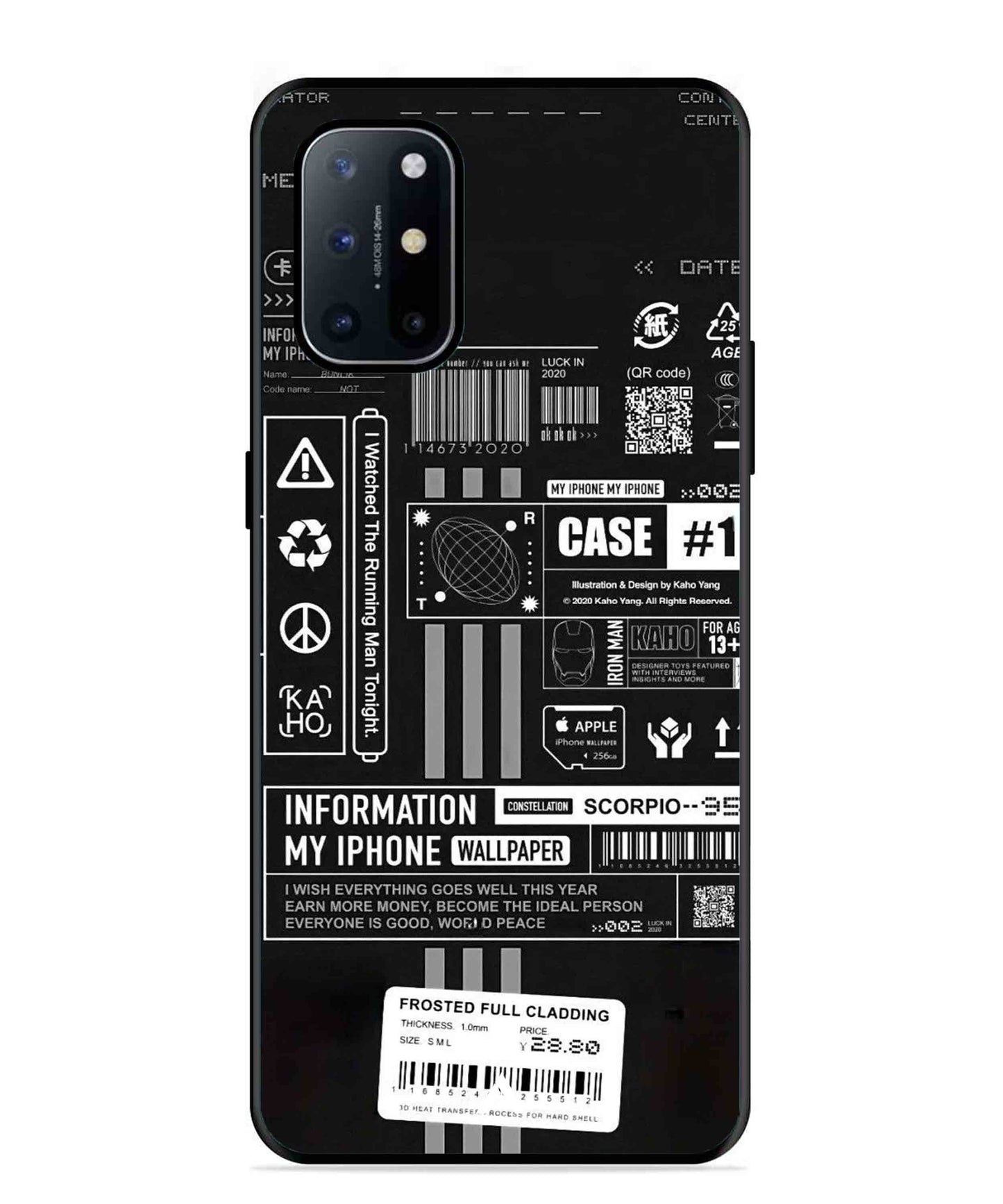 InfoGraph Aesthetic Metal Back Cover Phone Case for Oneplus 8T