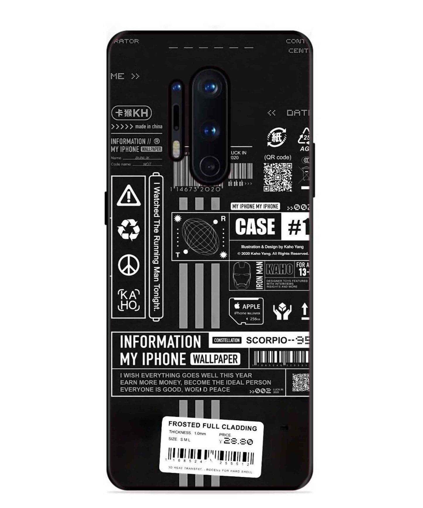 InfoGraph Aesthetic Metal Back Cover Phone Case for Oneplus 8 Pro