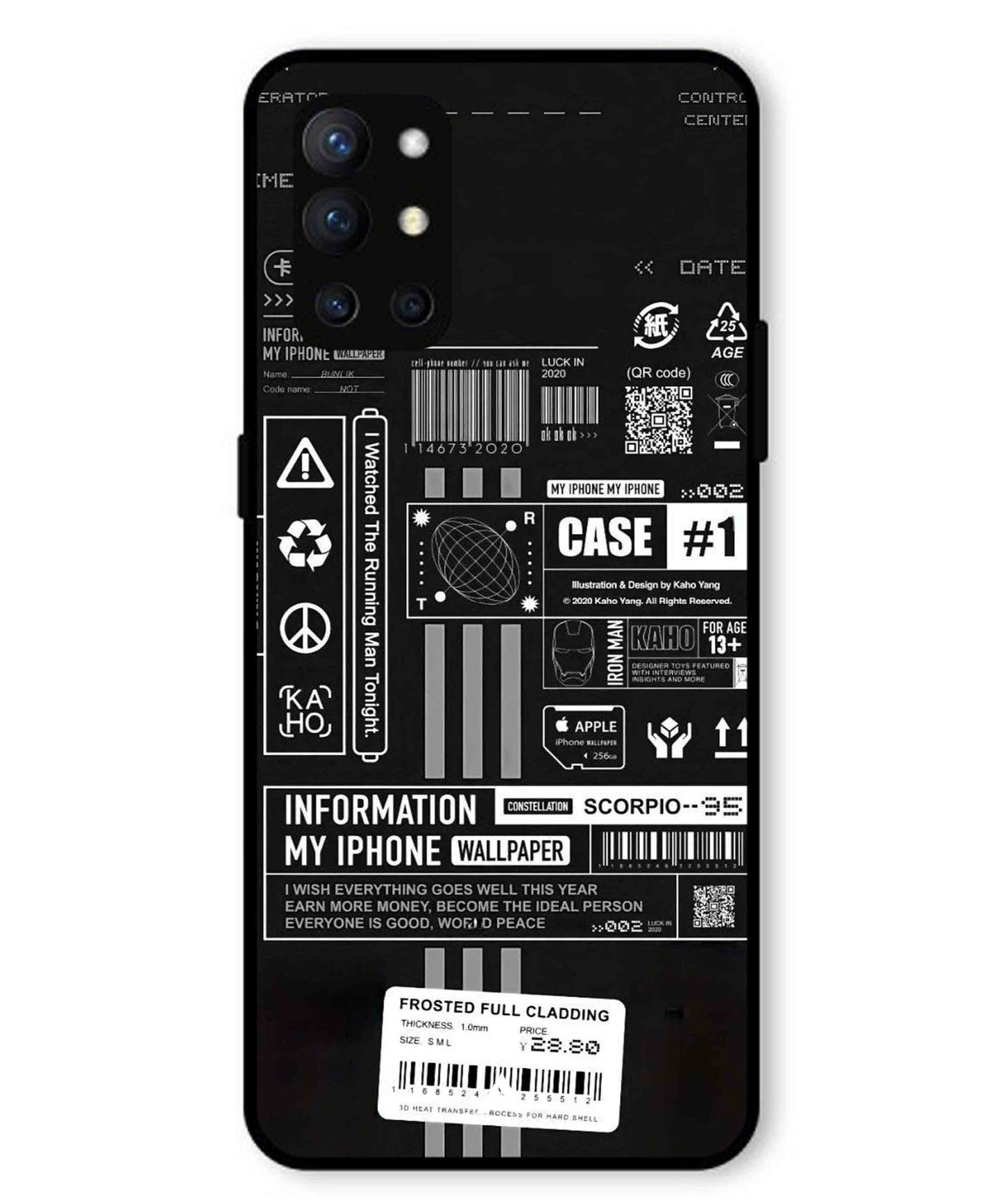 InfoGraph Aesthetic Metal Back Cover Phone Case for Oneplus 9R
