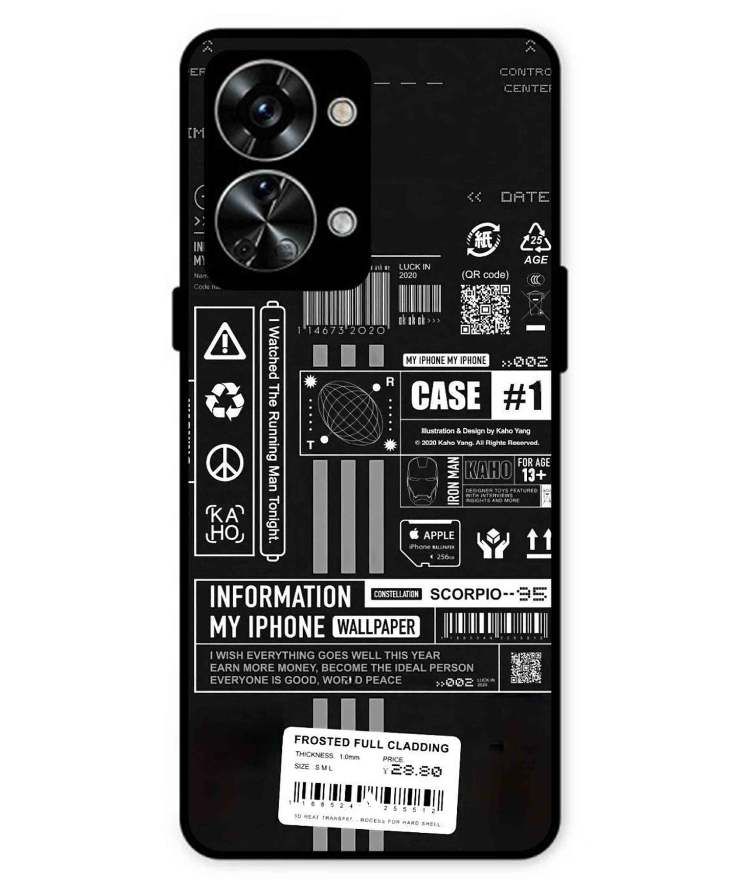 InfoGraph Aesthetic Metal Back Cover Phone Case for Oneplus Nord 2T