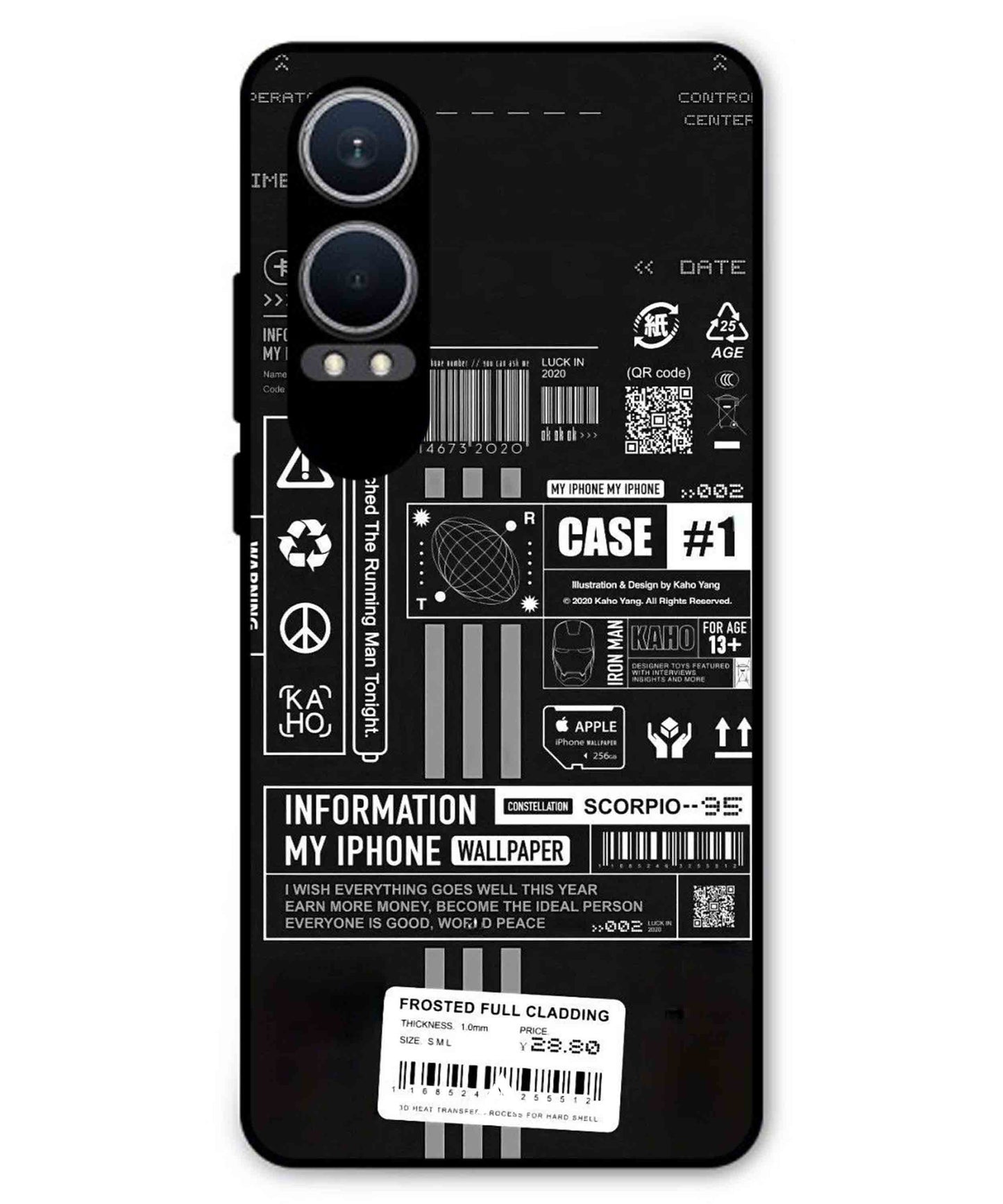 InfoGraph Aesthetic Metal Back Cover Phone Case for Oneplus Nord CE 4 Lite